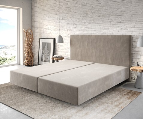 Boxspring frame Dream-Well 180x200 cm Beige Mikrofaser