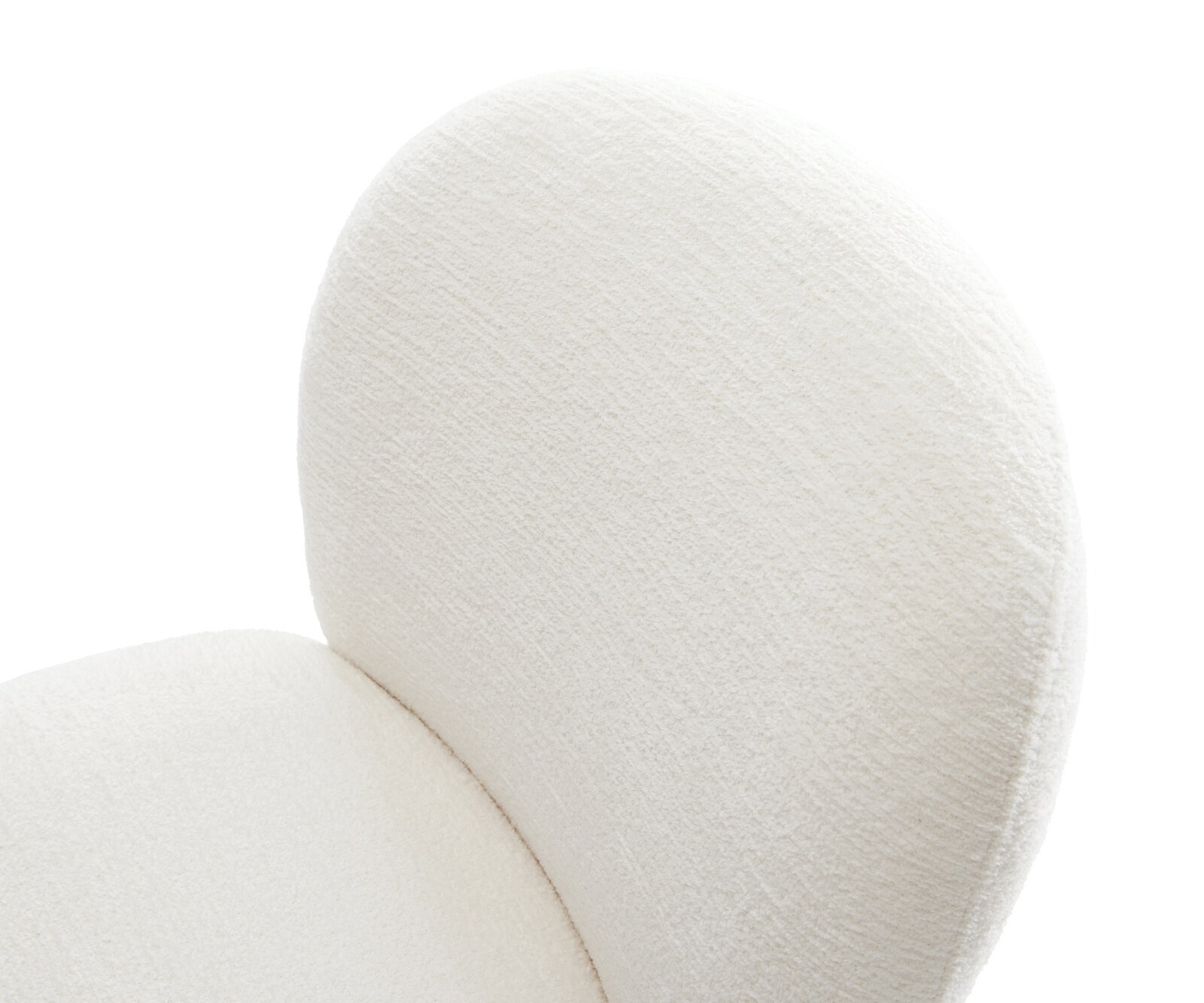 Eetkamerstoel Nube-Flex bouclé zacht beige 4-poot conisch roestvrij staal pocketveer kern 4