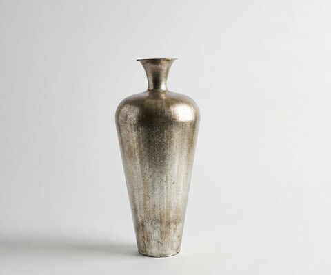 Vaas Marvella B27 x D27 x H64 cm Metaal Platin Aurum Handgemaakt
