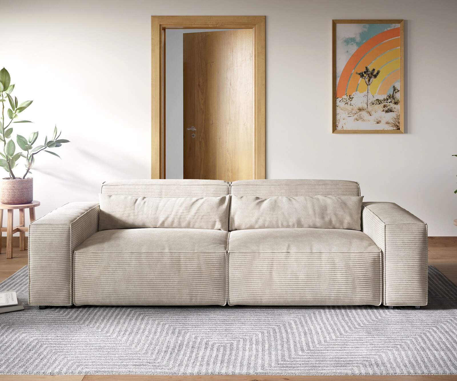 Grote bank Sirpio XL 270x130 cm koorduroy beige 1