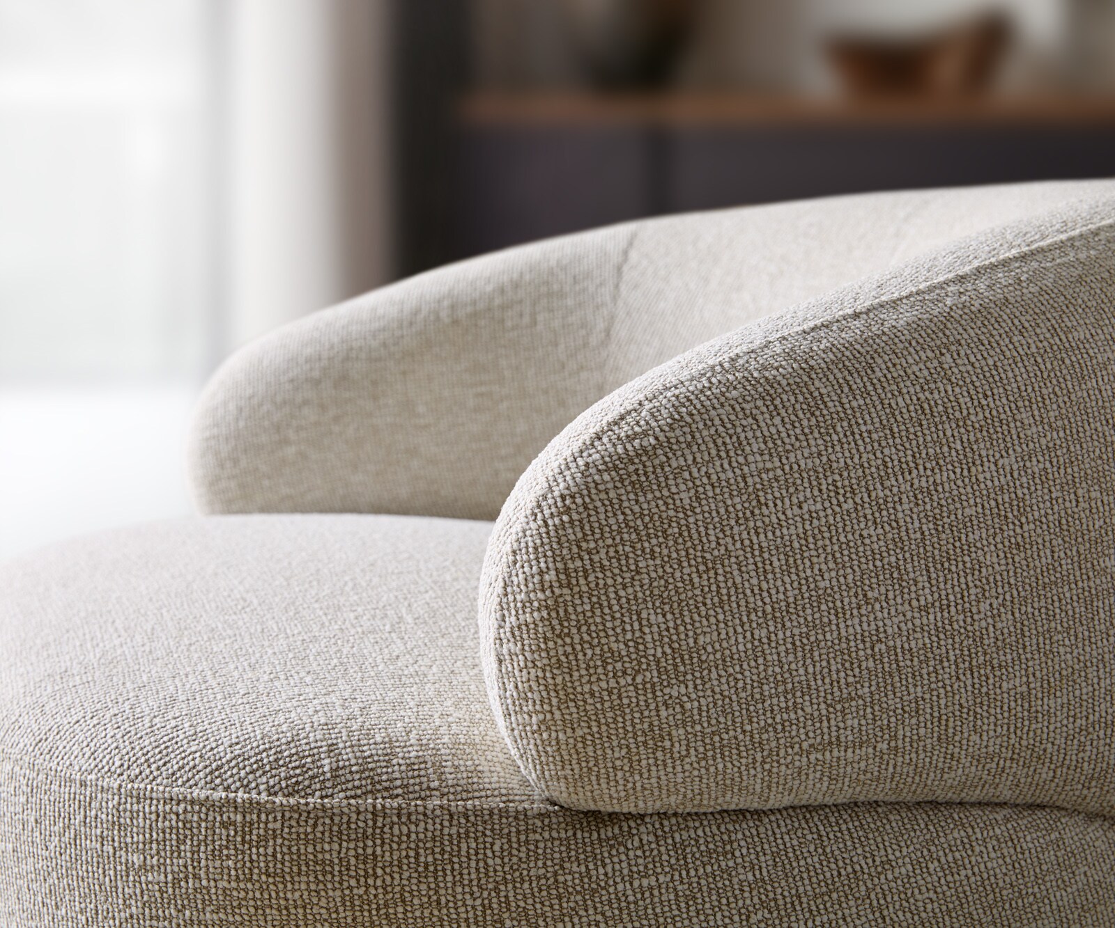 Fauteuil Nova 88x88 cm geweven stof beige 6