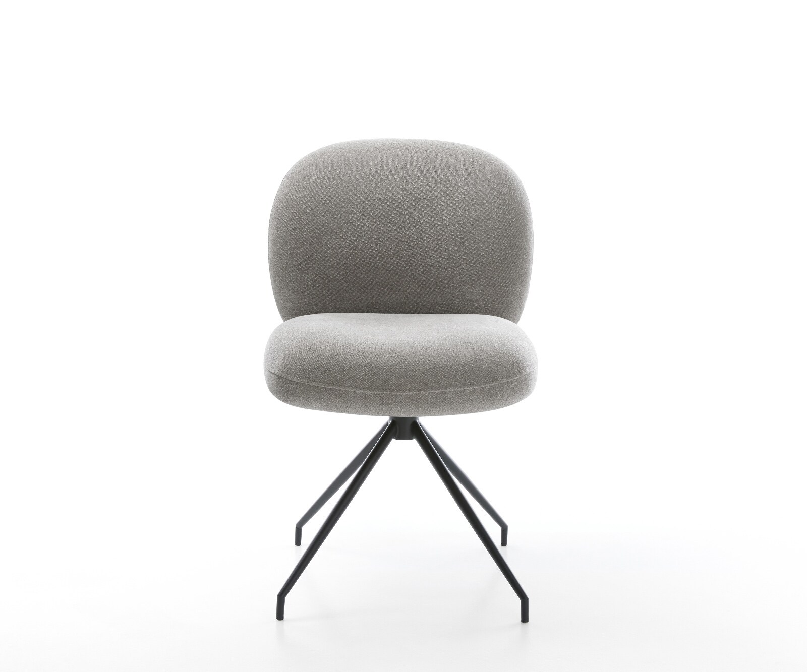 Eetkamerstoel Nube-Flex zachte stof met structuur grijs kruisframe conisch zwart pocketveer kern 2