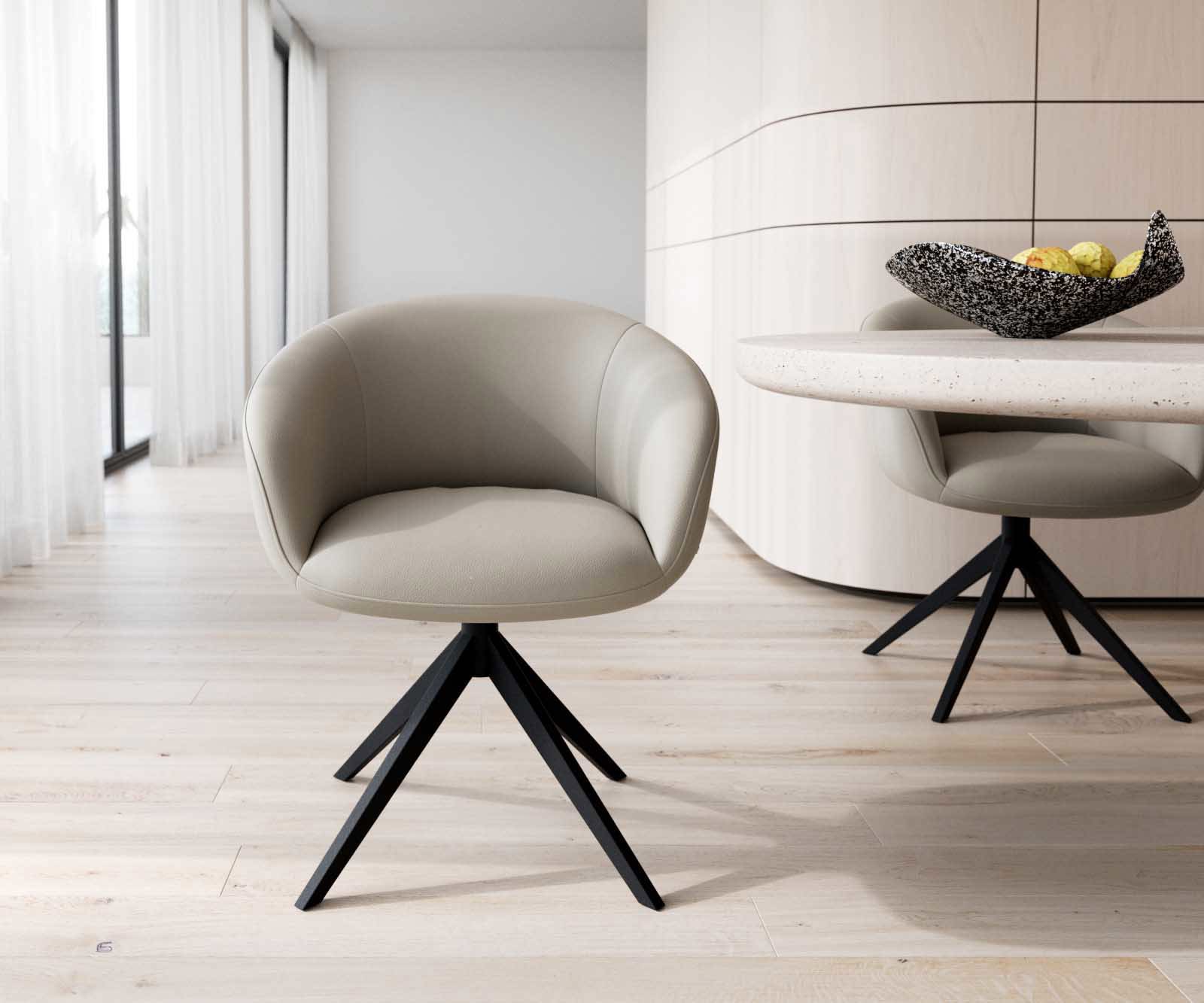 Draaistoel Vinka-Flex met armleuning echt leer mud kruisframe breed zwart 360° draaibaar pocketveer kern 1 Draaistoel Vinka-Flex met armleuning echt leer mud kruisframe breed zwart 360° draaibaar pocketveer kern 1