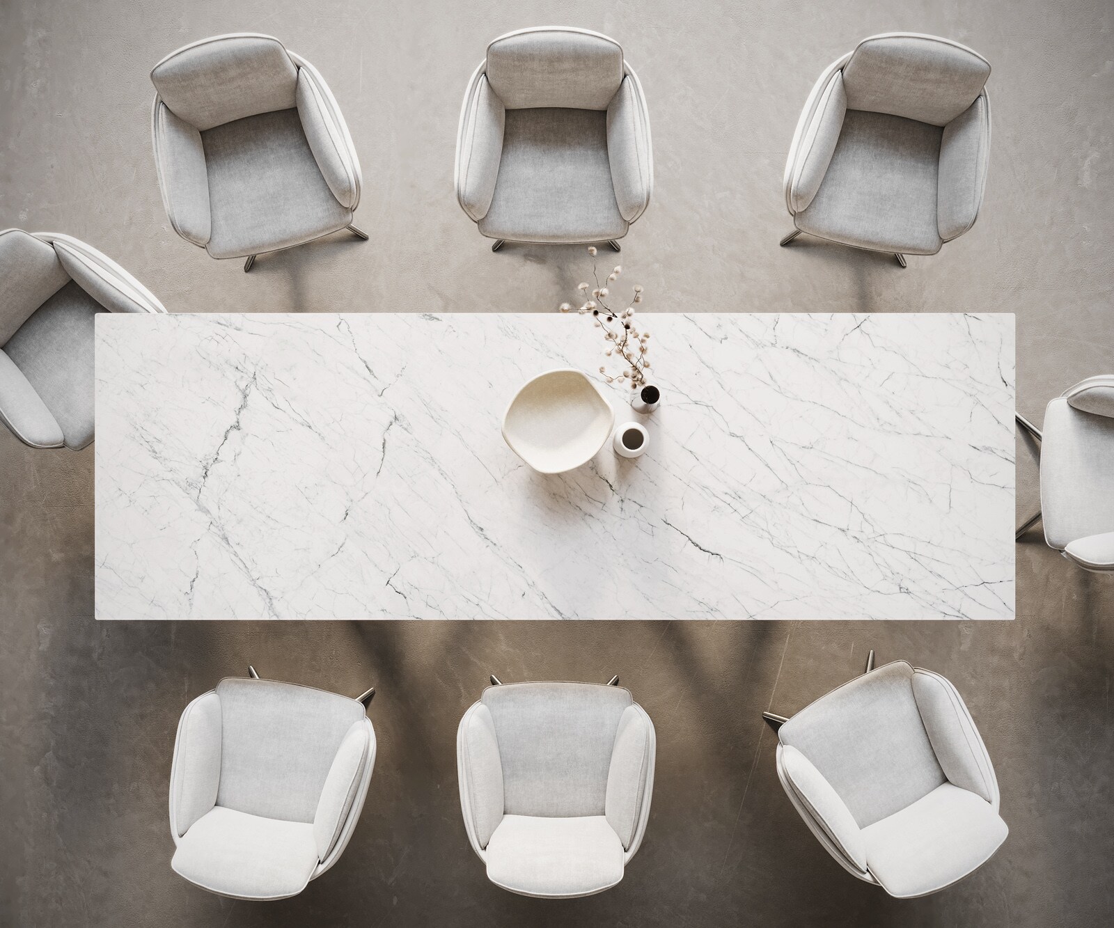 Eetkamertafel Edge 300x100 keramiek Laminam®Statuarietto wit Estelar rond  roestvrij staal 5