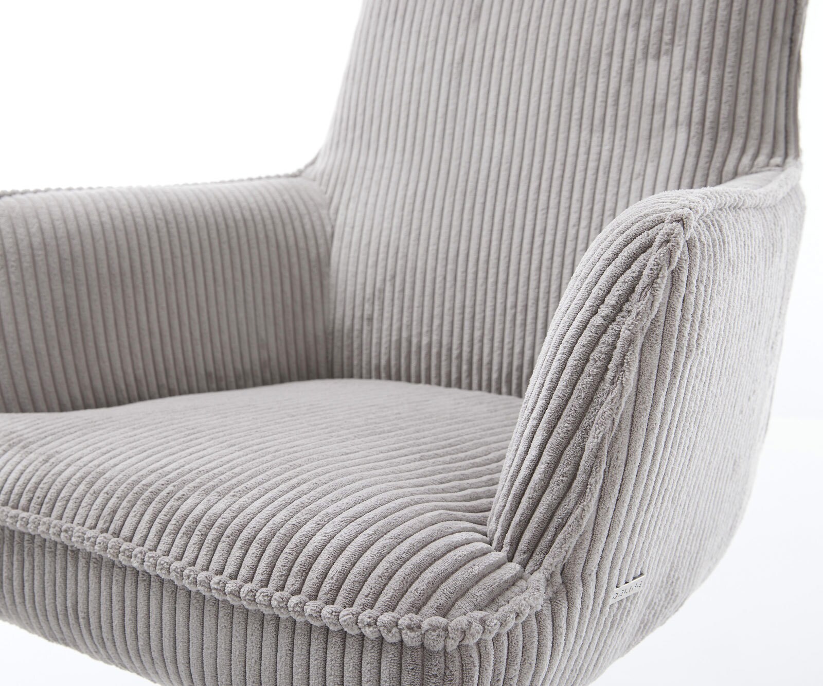 Draaistoel Heira-Flex met armleuning koord zilver grijs kruisframe breed grafiet 360° draaibaar rocker-functie pocketveer kern 3