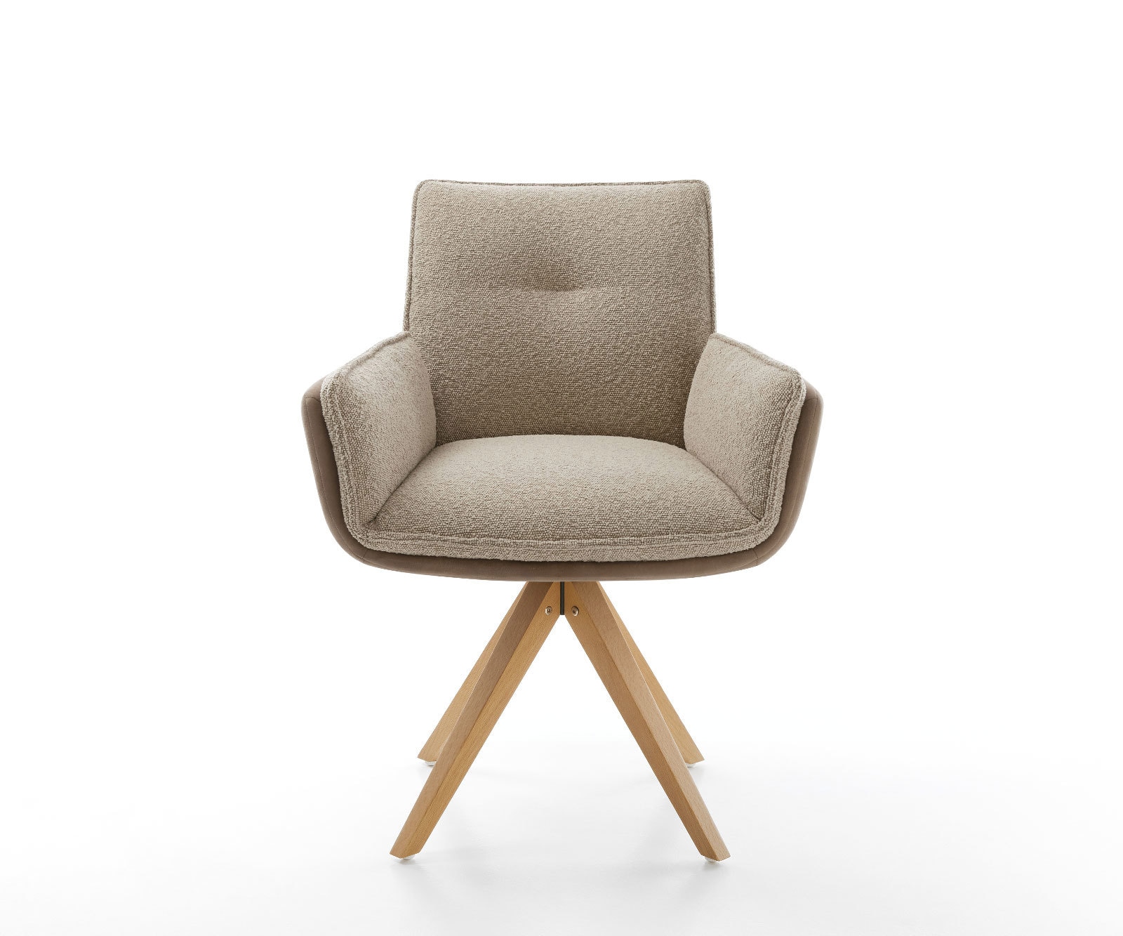 Draaistoel Nela-Flex materiaalmix mud houten frame hoekig natuur 180° draaibaar 1 Draaistoel Nela-Flex materiaalmix mud houten frame hoekig natuur 180° draaibaar 1