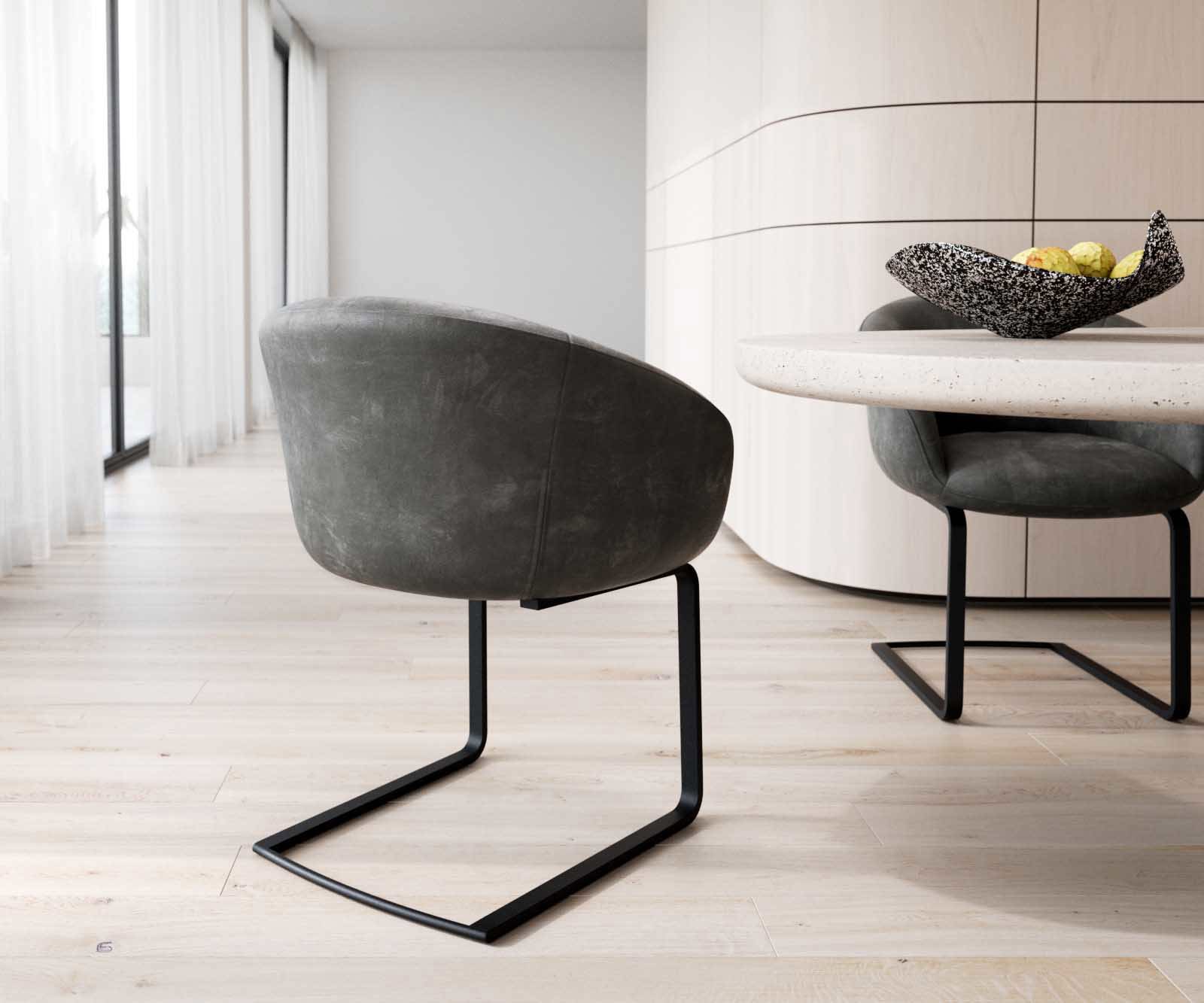 Sledemodel Vinka-Flex met armleuning microvelours antraciet vintage sledemodel vlak zwart pocketveer kern 4 Sledemodel Vinka-Flex met armleuning microvelours antraciet vintage sledemodel vlak zwart pocketveer kern 4