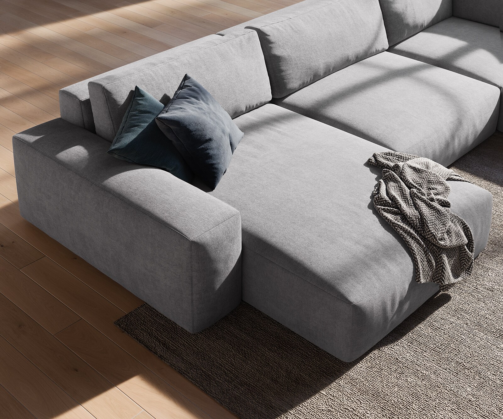 Woonkamerlandschap Lanzo XL microvezel grijs 360x260 cm variabele fauteuil 4