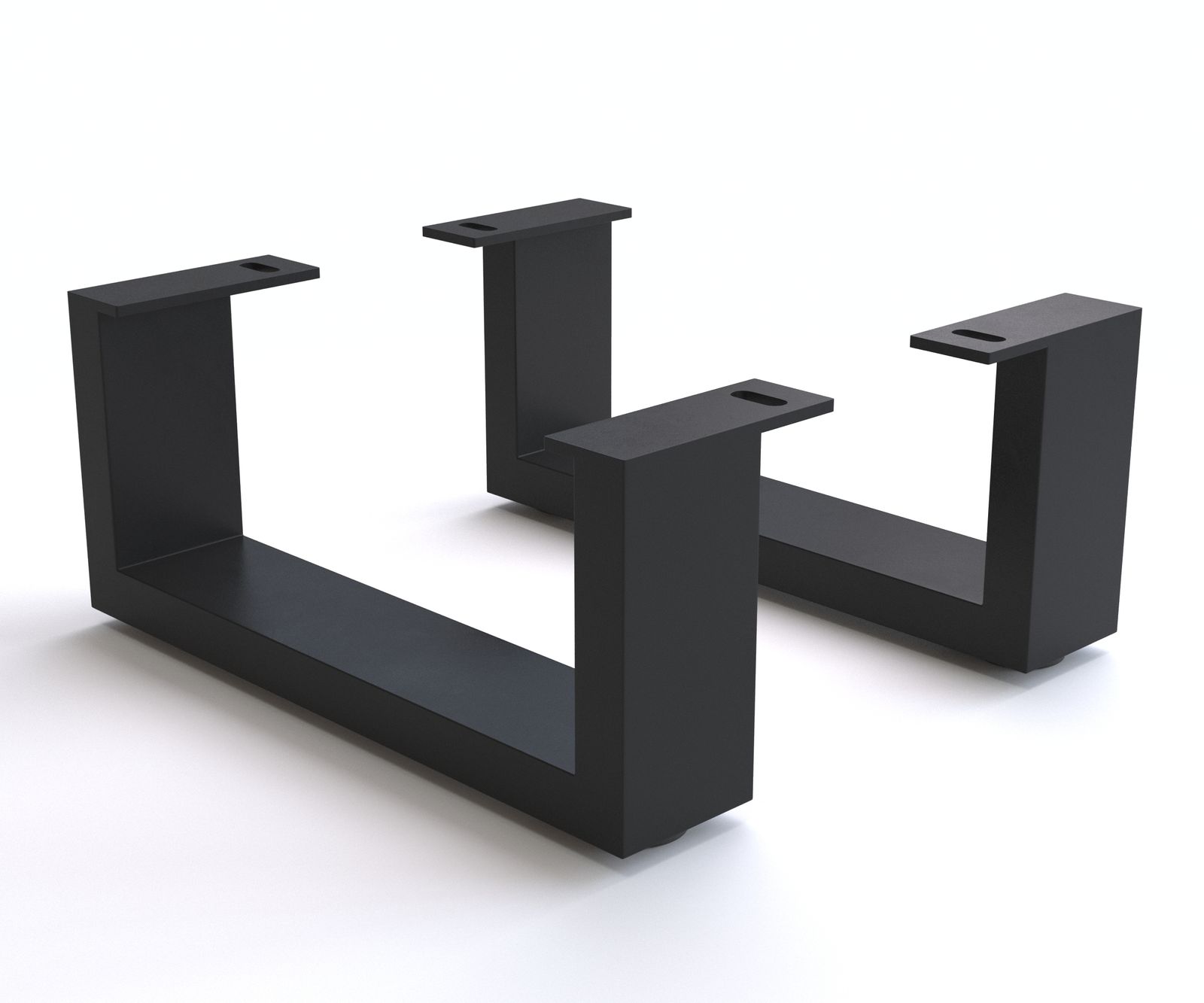 Onderzetter 12,5 cm metaal zwart voor boxmeubel diepte 40 cm (set van 2)