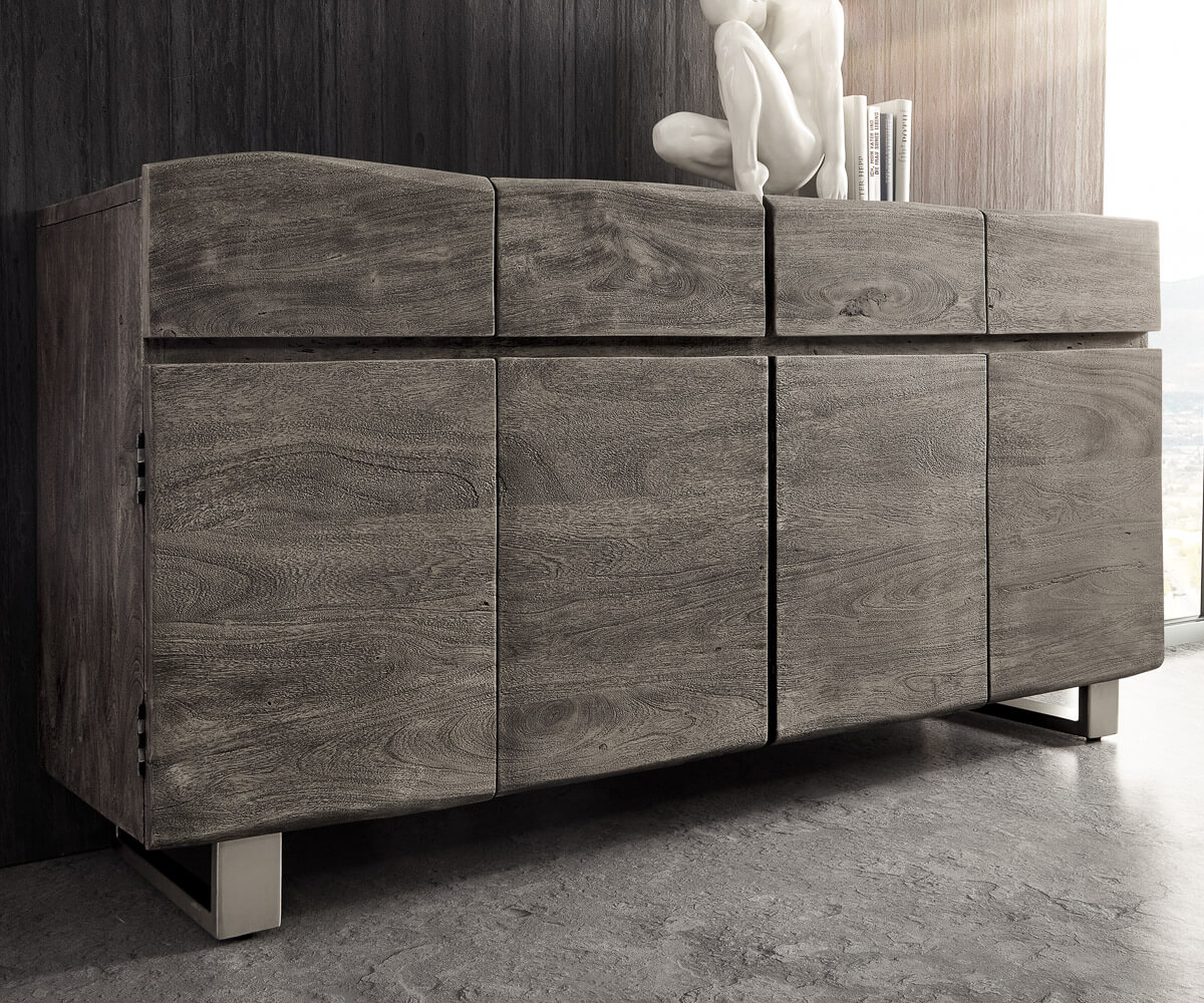 Dressoir Live-Edge 172 cm acacia platina 4 deuren 4 laden 5