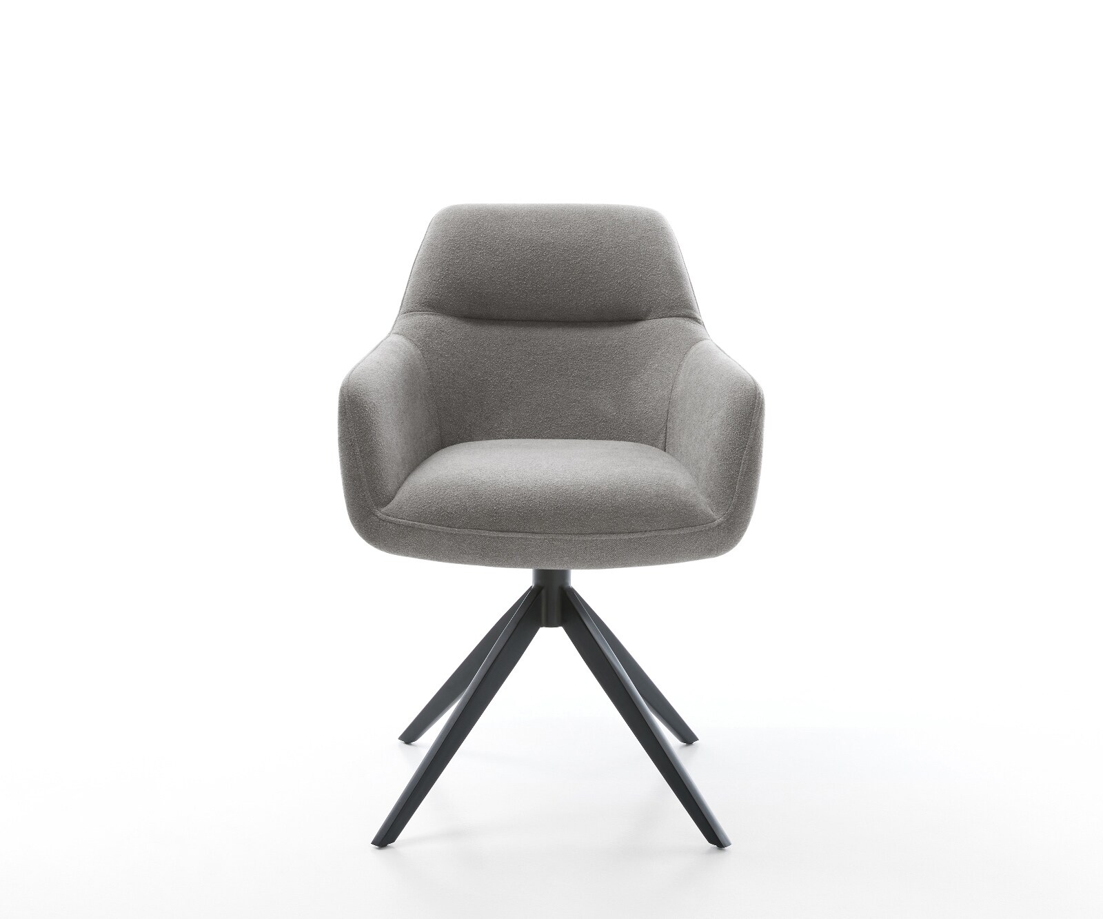 Draaistoel Pejo-Flex zachte stof met structuur grijs kruisframe breed zwart 360° draaibaar rocker-functie pocketveer kern 2