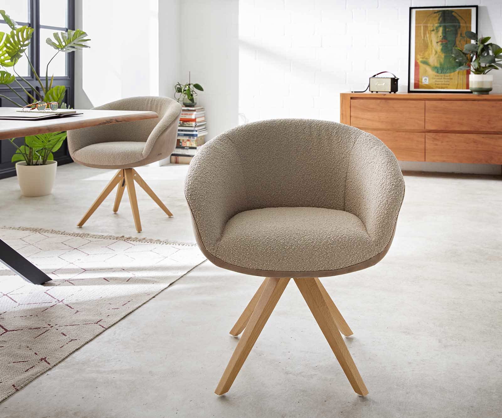 Draaistoel Vinka-Flex met armleuning materiaalmix mud houten frame hoekig natuur 180° draaibaar pocketveer kern 1 Draaistoel Vinka-Flex met armleuning materiaalmix mud houten frame hoekig natuur 180° draaibaar pocketveer kern 1