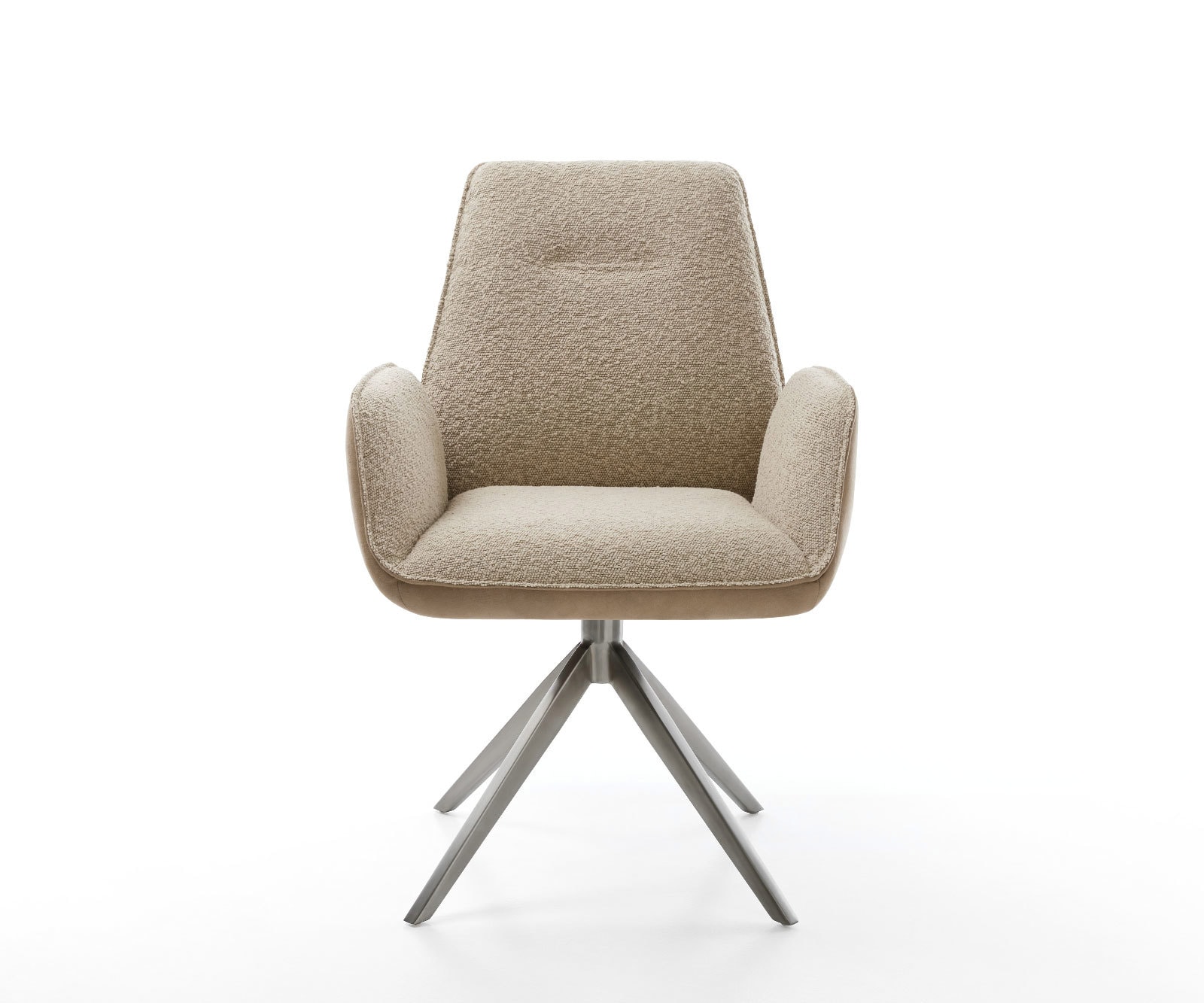 Draaistoel Zoa-Flex materiaalmix mud kruisframe breed roestvrij staal 360° draaibaar rocker-functie pocketveer kern 1 Draaistoel Zoa-Flex materiaalmix mud kruisframe breed roestvrij staal 360° draaibaar rocker-functie pocketveer kern 1