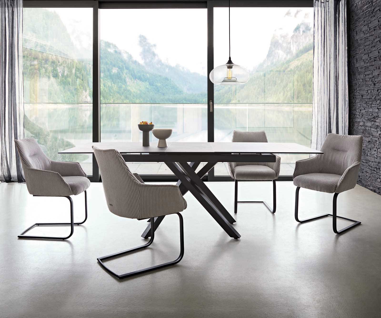 Sledemodel Alja-Flex met armleuning koord zilver grijs sledemodel vlak zwart pocketveer kern 3 Sledemodel Alja-Flex met armleuning koord zilver grijs sledemodel vlak zwart pocketveer kern 3