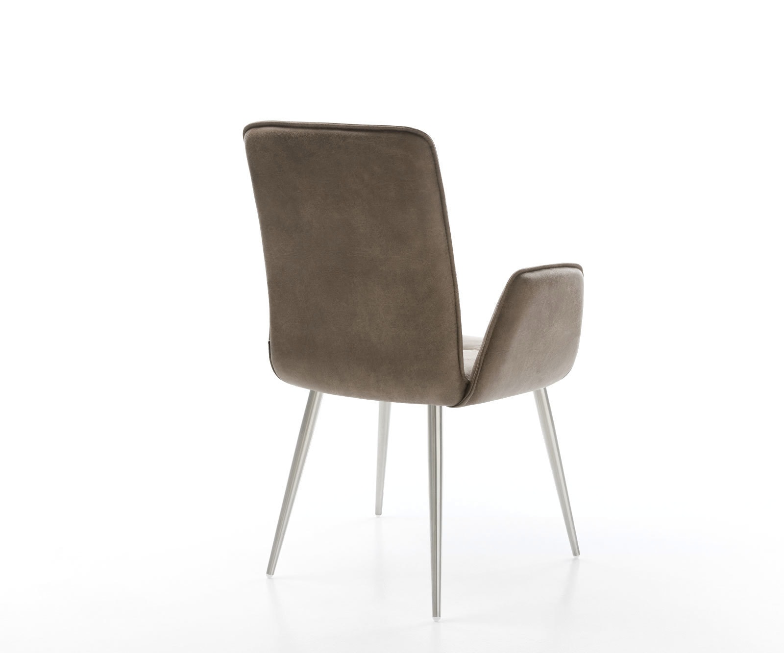 Eetkamerstoel Vinja-Flex microvelours taupe vintage 4-poot conisch roestvrij staal 4 Eetkamerstoel Vinja-Flex microvelours taupe vintage 4-poot conisch roestvrij staal 4