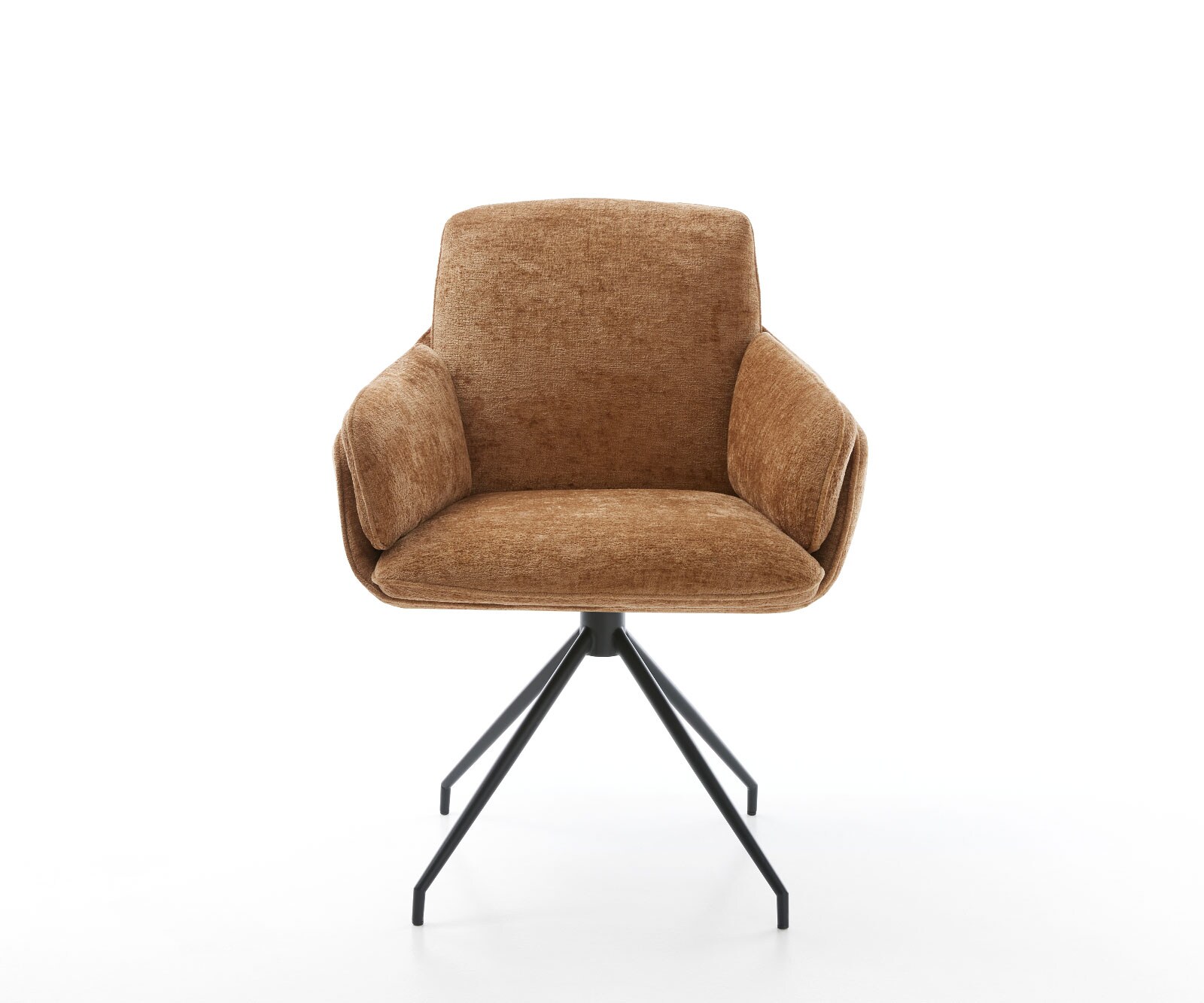 Draaistoel Luan-Flex met armleuning chenille Roest kruisframe conisch zwart 180° draaibaar 4 Draaistoel Luan-Flex met armleuning chenille Roest kruisframe conisch zwart 180° draaibaar 4