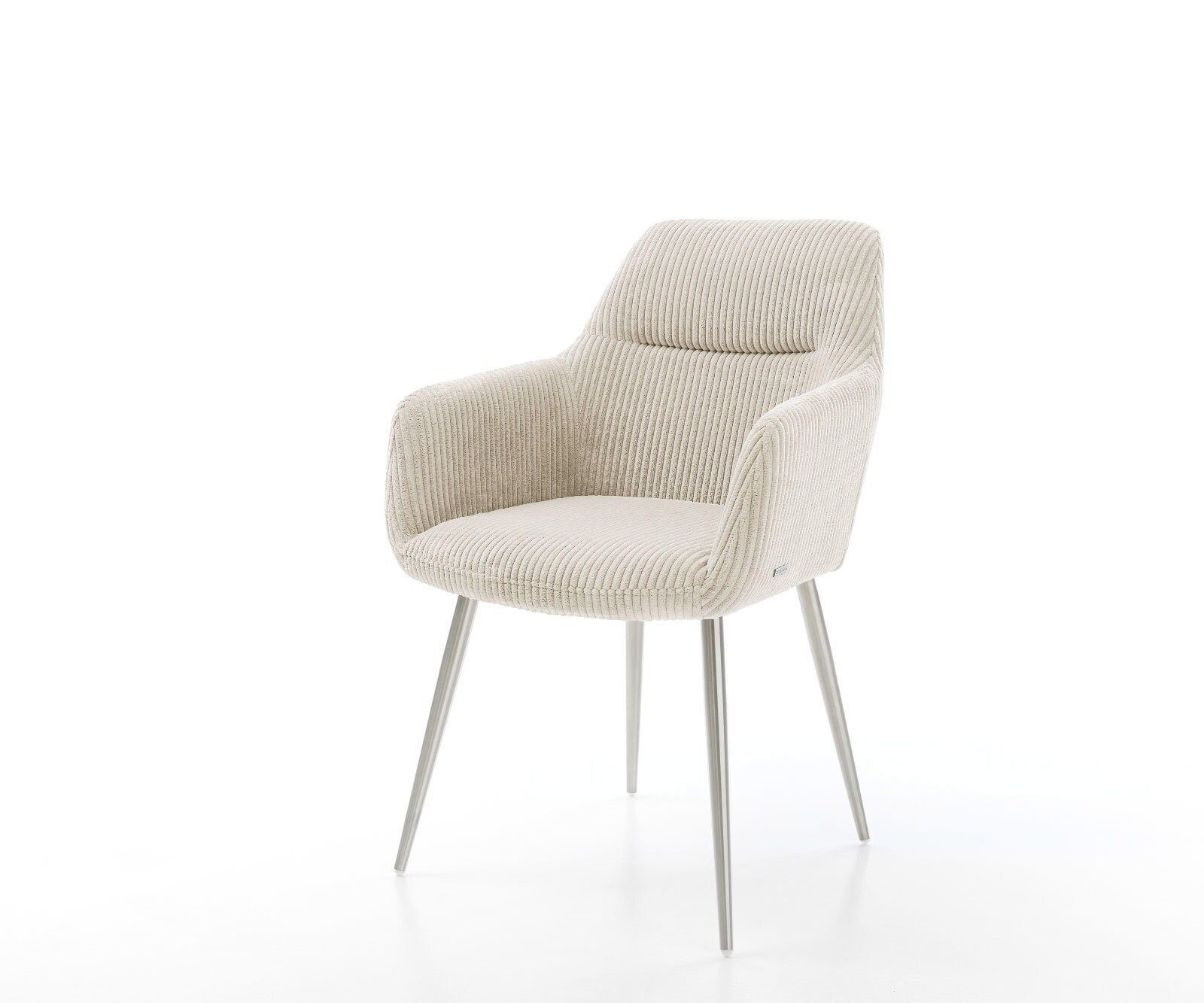 Eetkamerstoel Pejo-Flex koord beige 4-poot conisch roestvrij staal pocketveer kern 1