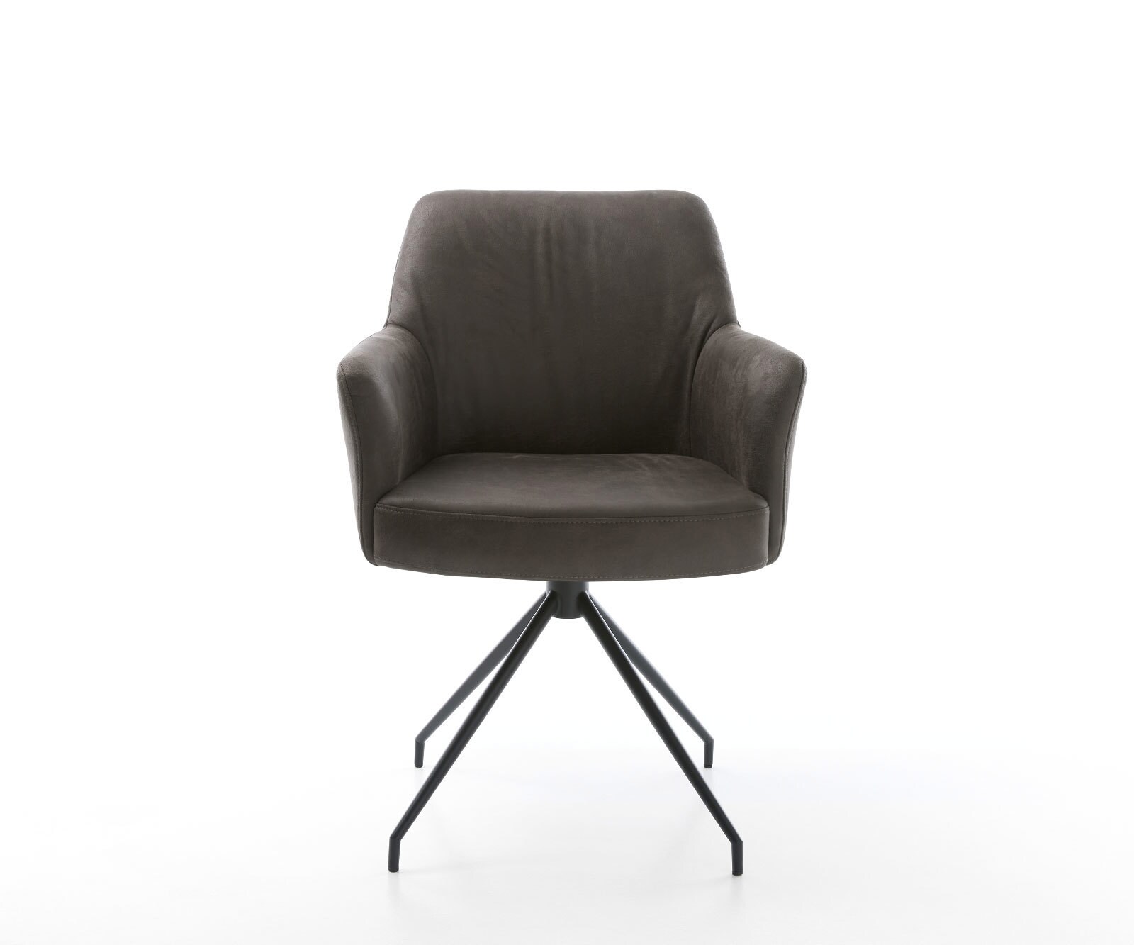 Draaistoel Xana-Flex met armleuning microvelours antraciet vintage kruisframe conisch zwart 180° draaibaar pocketveer kern 2