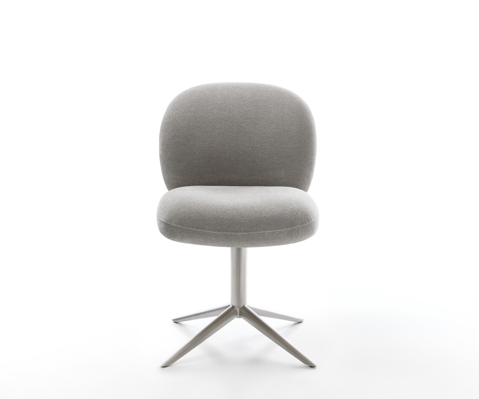 Draaistoel Nube-Flex zachte stof met structuur grijs kruispoot roestvrij staal 360° draaibaar rocker-functie pocketveer kern 2