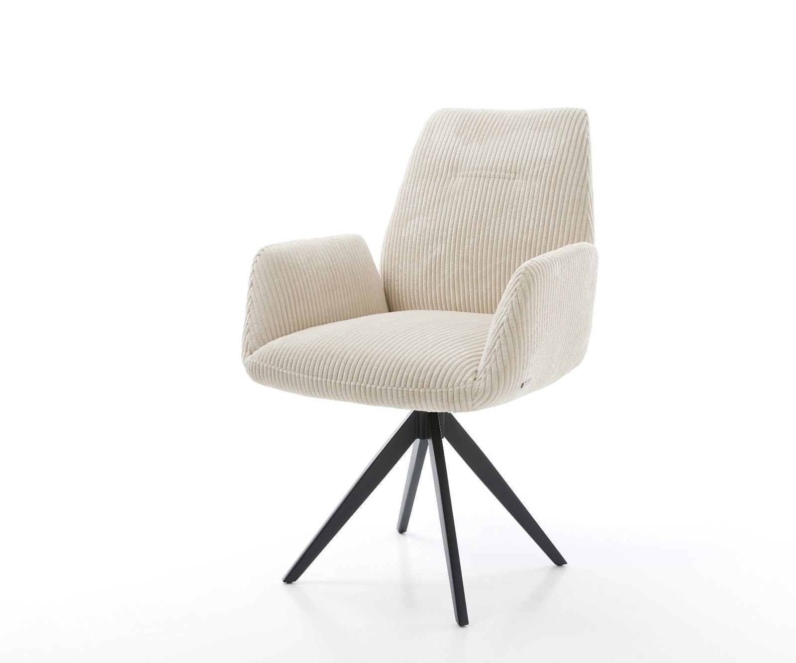 Eetkamerstoel Zoa-Flex koord beige kruisframe hoekig zwart pocketveer kern