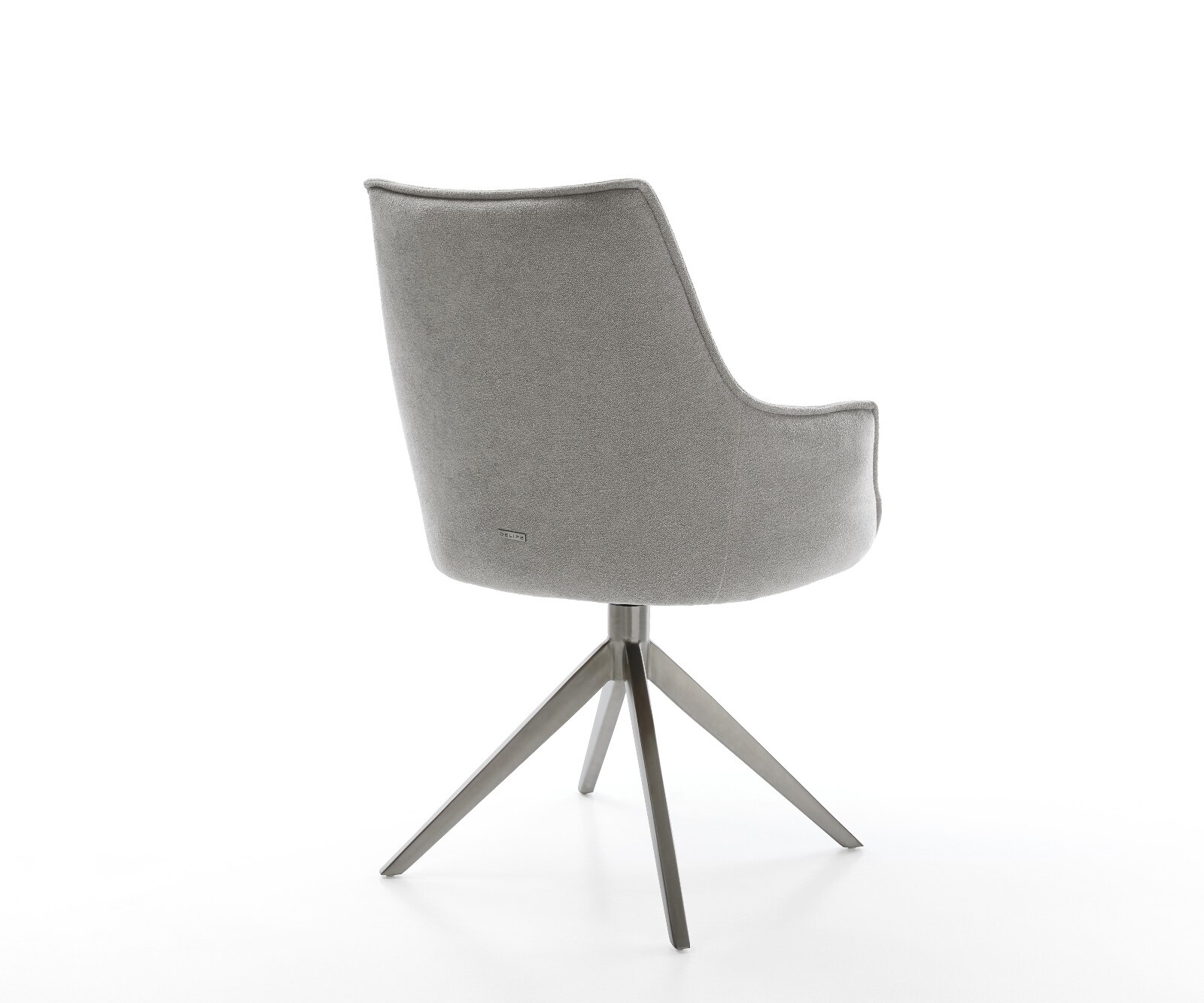 Draaistoel Alja-Flex met armleuning zachte stof met structuur grijs kruisframe breed grafiet 360° draaibaar rocker-functie pocketveer kern 4