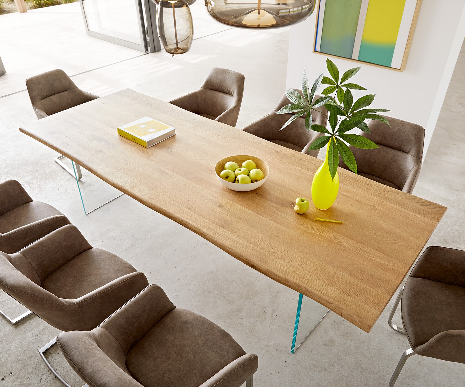 Eettafel Edge 260x100x2,5-3 eiken natuur glas Live-Edge 3