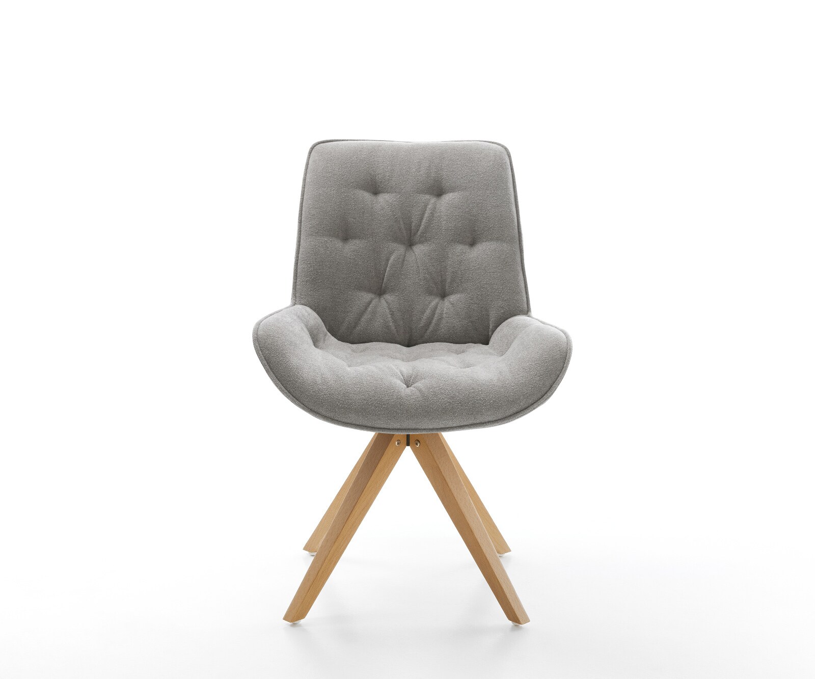 Draaistoel Taimi-Flex zachte stof met structuur grijs houten frame hoekig natuur 180° draaibaar 2