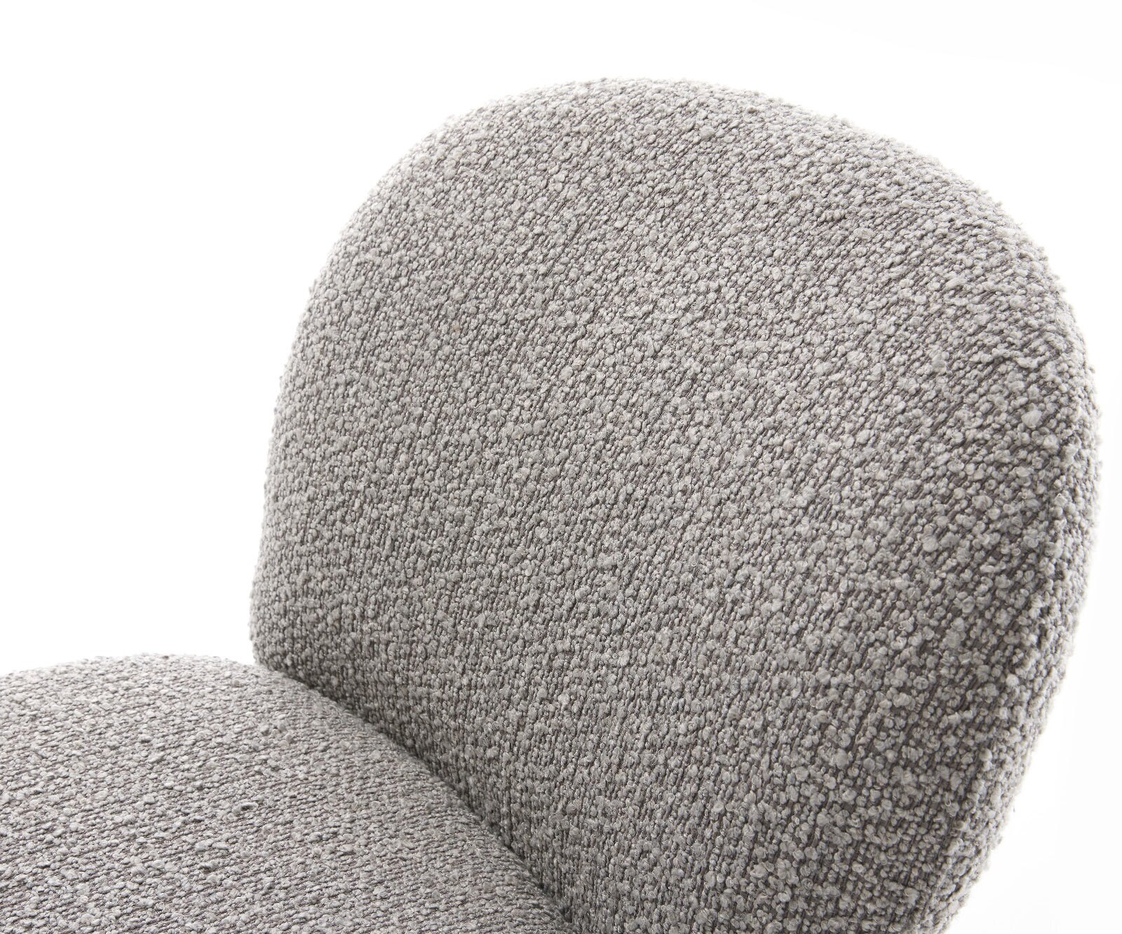 Eetkamerstoel Nube-Flex bouclé zilver grijs slipframe roestvrij staal pocketveer kern 4