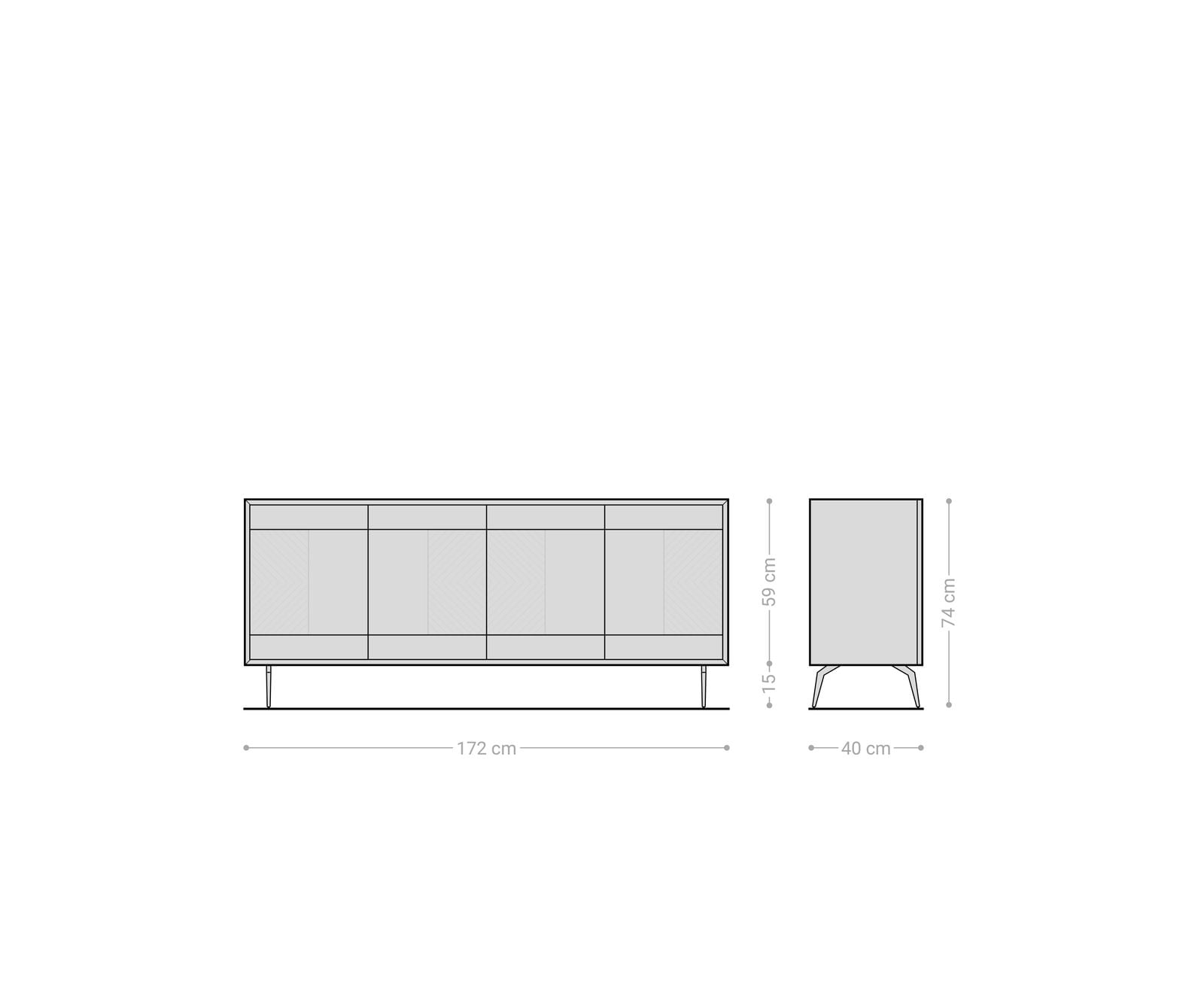 Dressoir Manjula 170 cm mangohout bruin 4 deuren hoekpoot metaal zwart 5 Dressoir Manjula 170 cm mangohout bruin 4 deuren hoekpoot metaal zwart 5