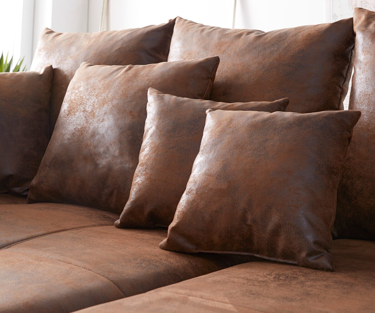 Hoekbank Violetta 300 x 220 cm kunstleer bruin recamiere variabel 5
