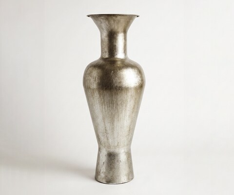Vaas Medora B27 x D27 x H71 cm Metaal Platin Aurum Handgemaakt