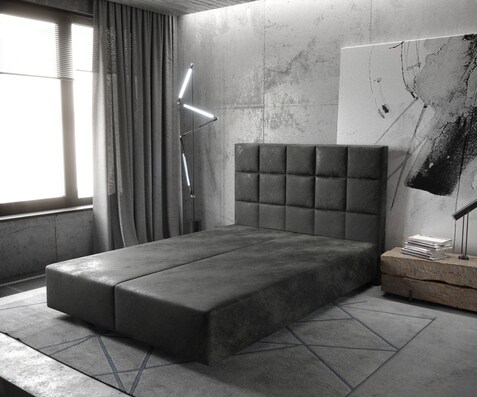 Boxspring-frame Dream-Fine 160x200 microvezel antraciet Vintage
