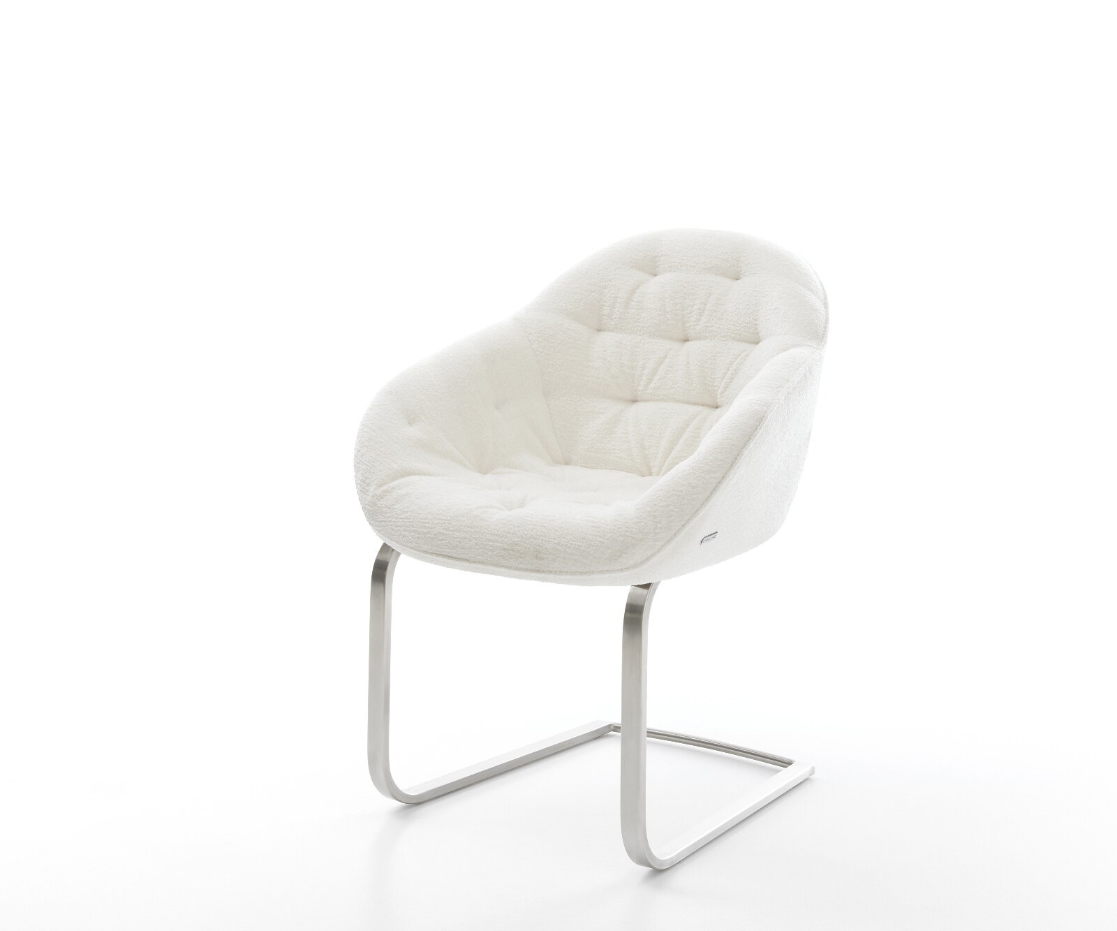 Sledemodel Gaio-Flex bouclé zacht beige sledemodel vlak roestvrij staal