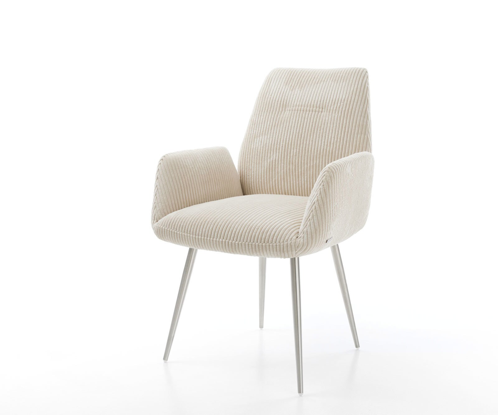 Eetkamerstoel Zoa-Flex koord beige 4-poot conisch roestvrij staal pocketveer kern