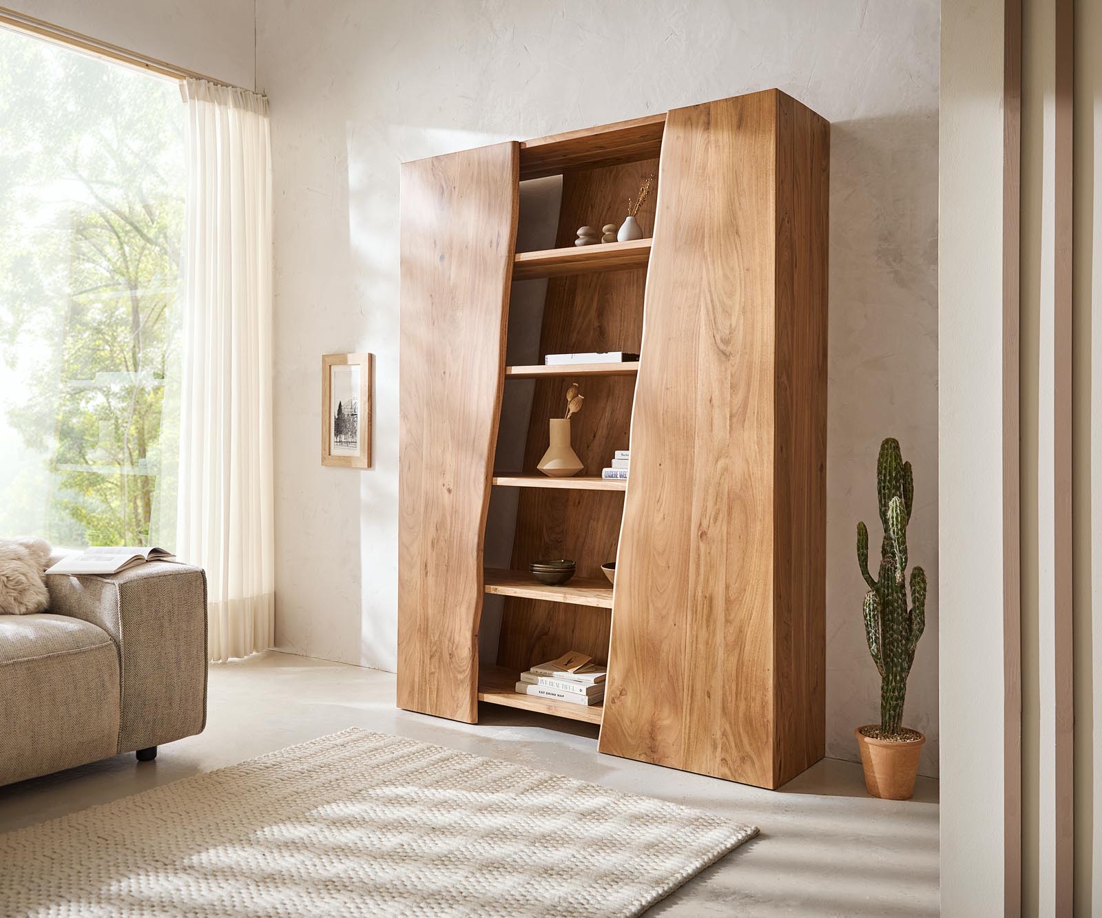 Kast Live-Edge 140x195 cm Acacia Natuur 2 deuren