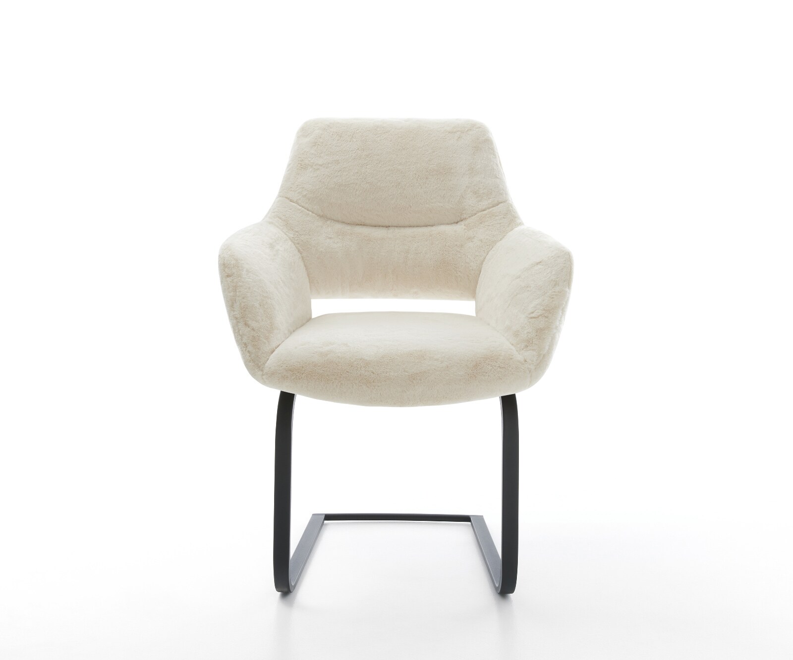 Sledemodel Yago-Flex met armleuning pluchen crème-wit sledemodel vlak zwart pocketveer kern 2