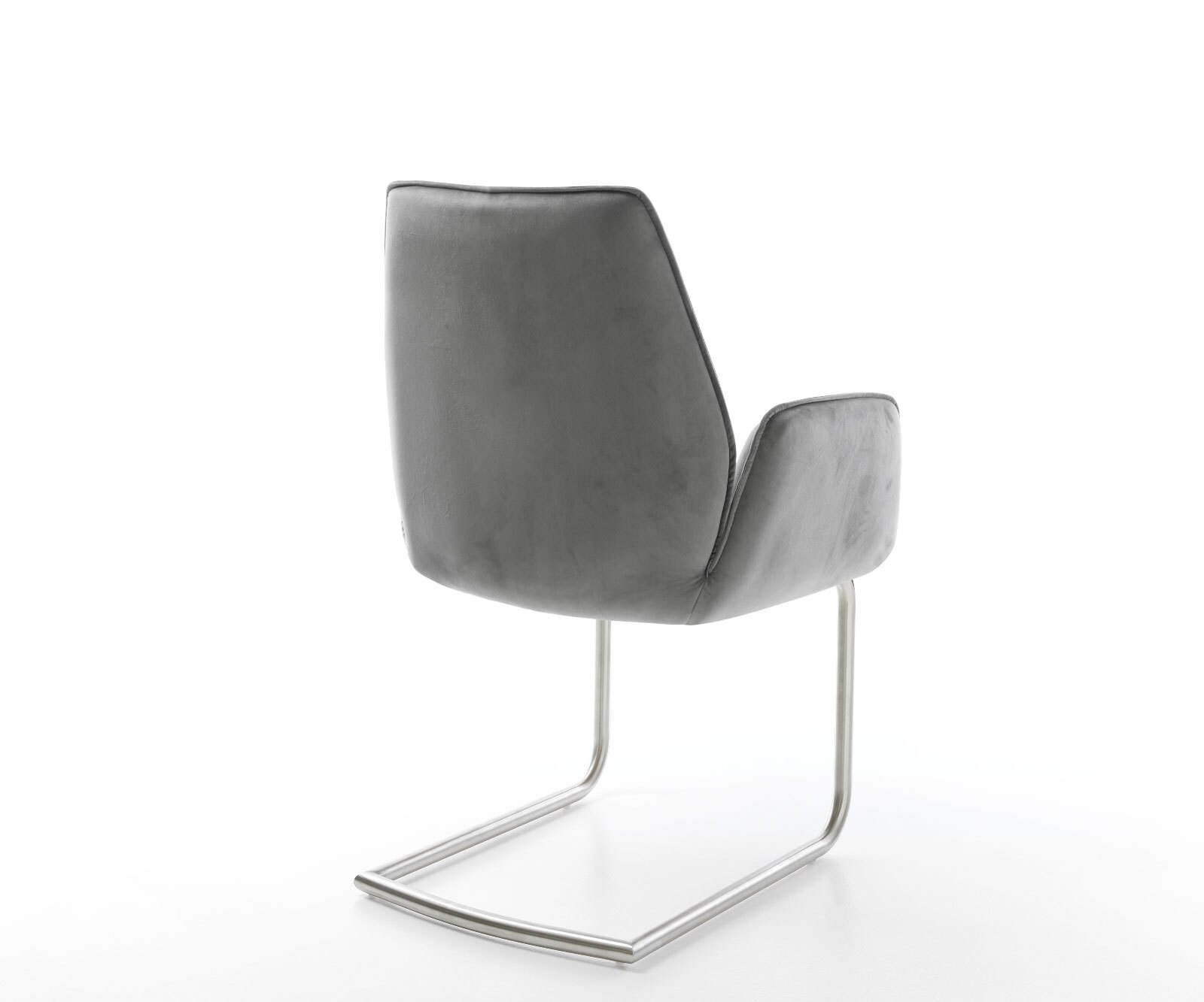 Sledemodel Zoa-Flex fluweel grijs sledemodel rond roestvrij staal pocketveer kern 4 Sledemodel Zoa-Flex fluweel grijs sledemodel rond roestvrij staal pocketveer kern 4