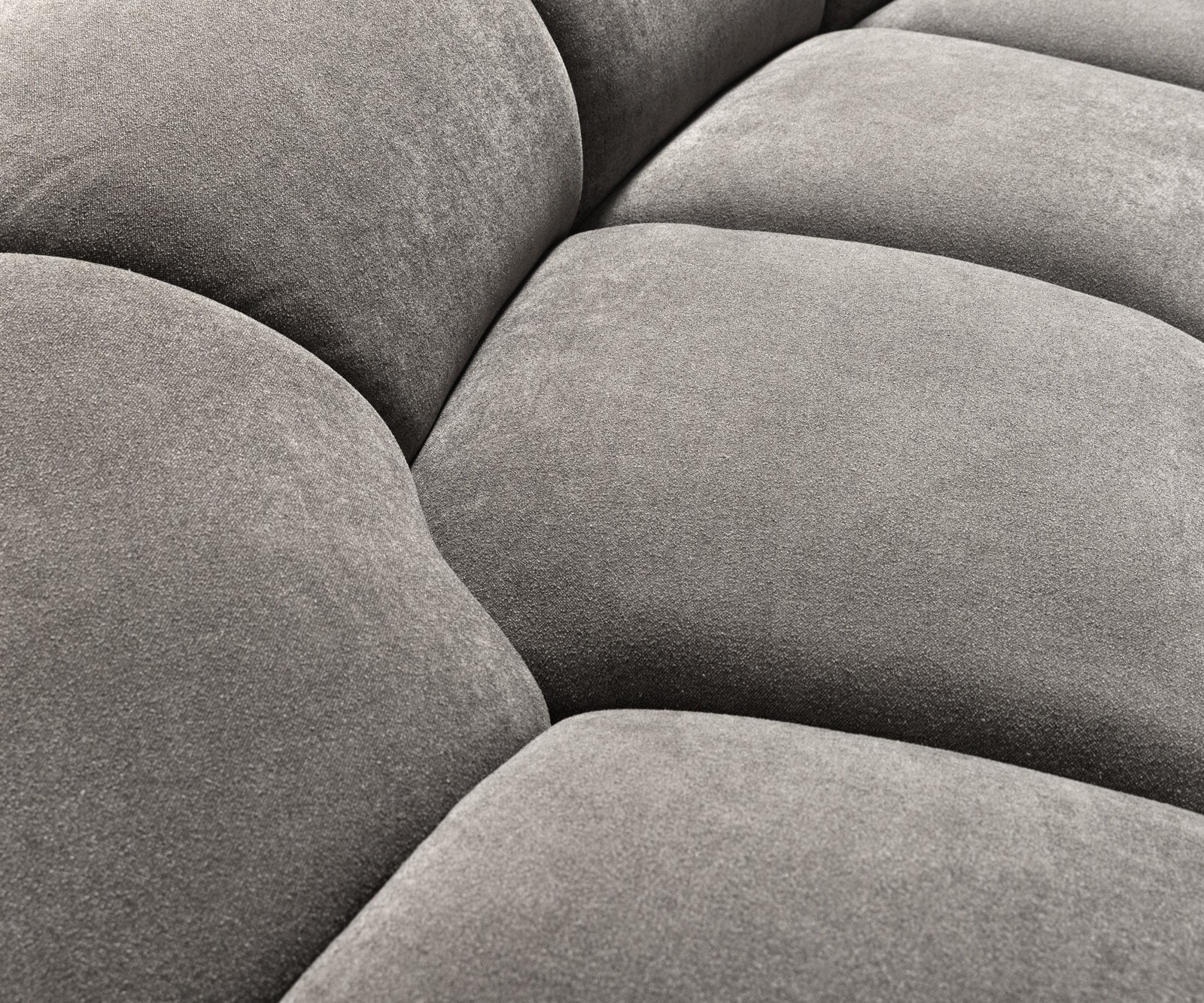Bigsofa Lunna 470x210 cm Zachte grijze stof met structuur 3 kussens 4