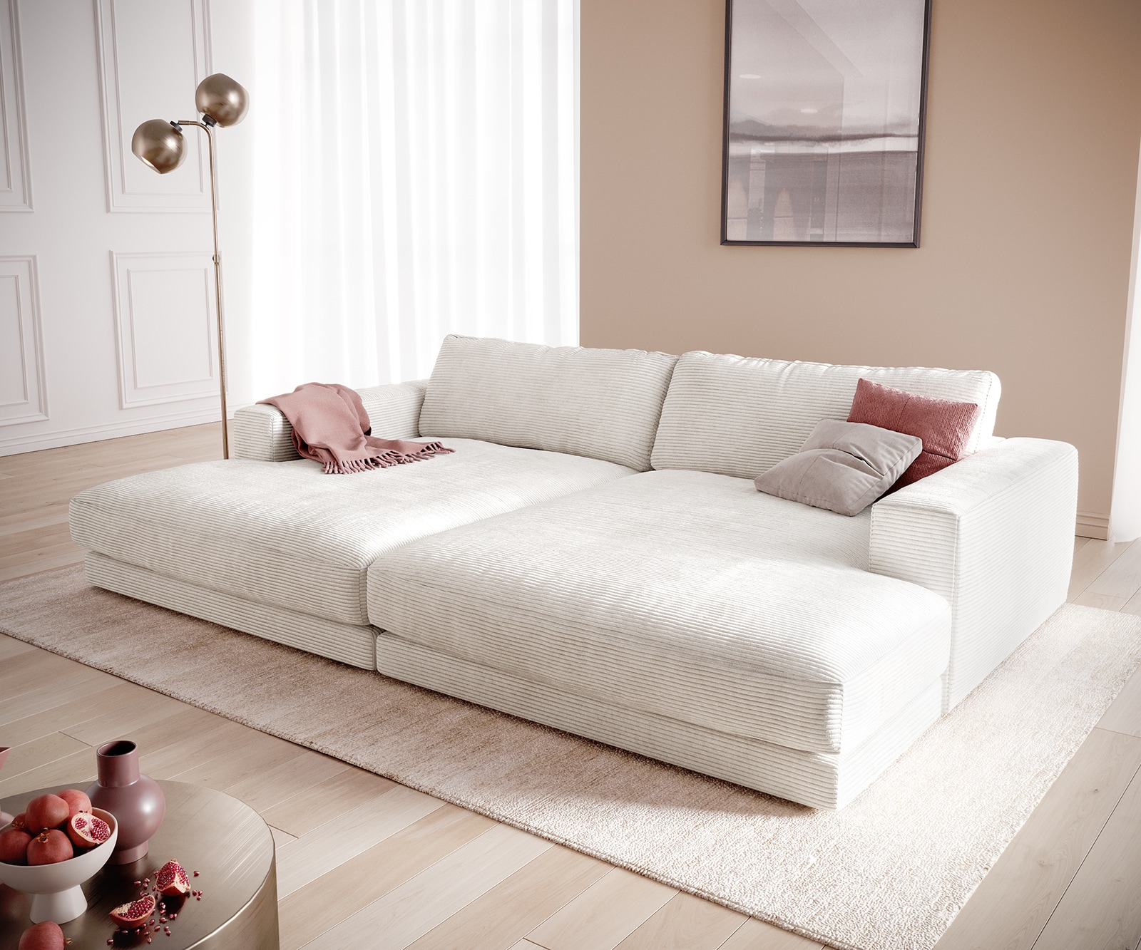 XL-Bank Cubico 290x170 cm cord beige