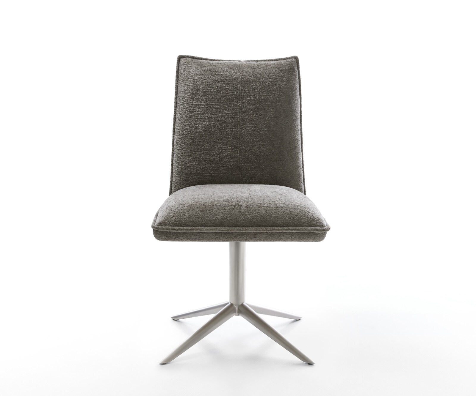 Draaistoel Lelio-Flex bouclé zacht mud kruispoot roestvrij staal 360° draaibaar rocker-functie pocketveer kern 2