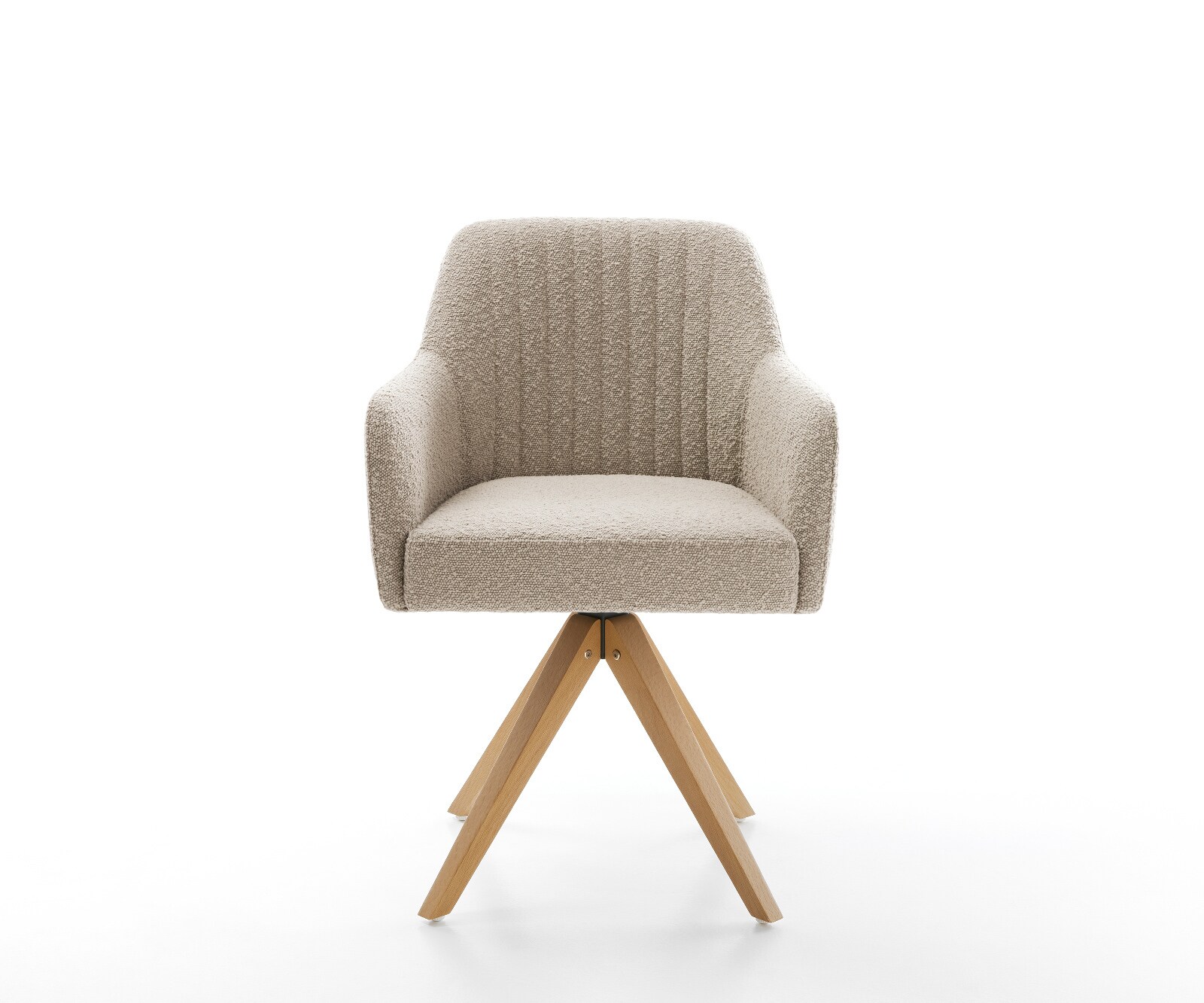 Draaistoel Greg-Flex bouclé mud houten frame hoekig natuur 360° draaibaar pocketveer kern 2