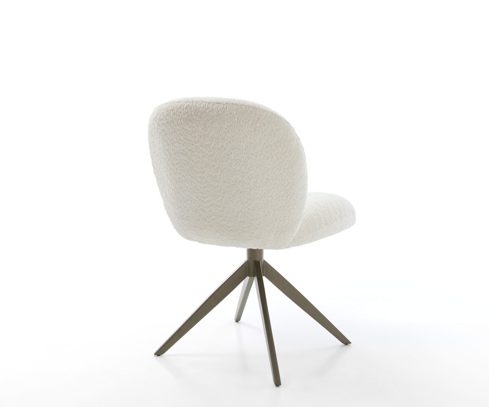 Draaistoel Nube-Flex bouclé wit kruisframe breed afwerking met titanium 360° draaibaar rocker-functie pocketveer kern 4