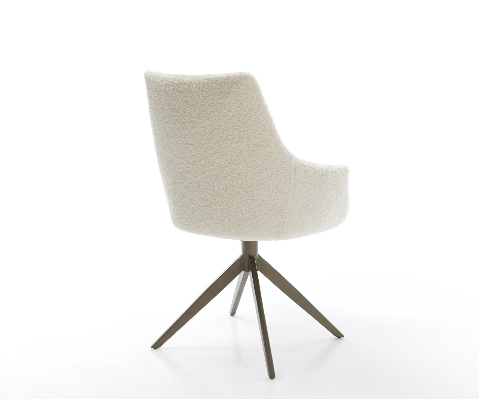 Draaistoel Alja-Flex met armleuning teddy beige kruisframe breed afwerking met titanium 360° draaibaar rocker-functie pocketveer kern 5