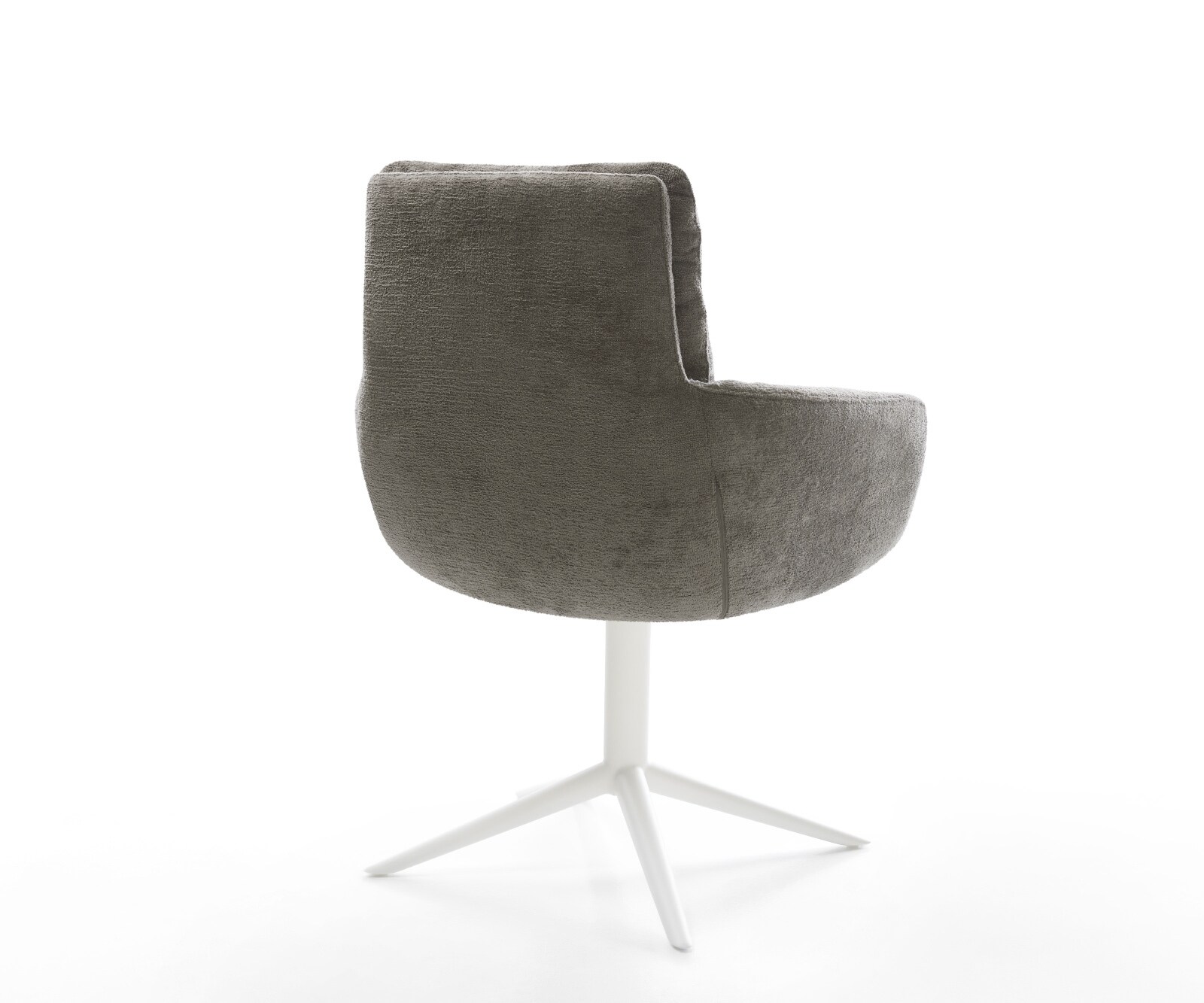 Draaistoel Abelia-Flex met armleuning bouclé zacht mud kruispoot wit 360° draaibaar rocker-functie 5