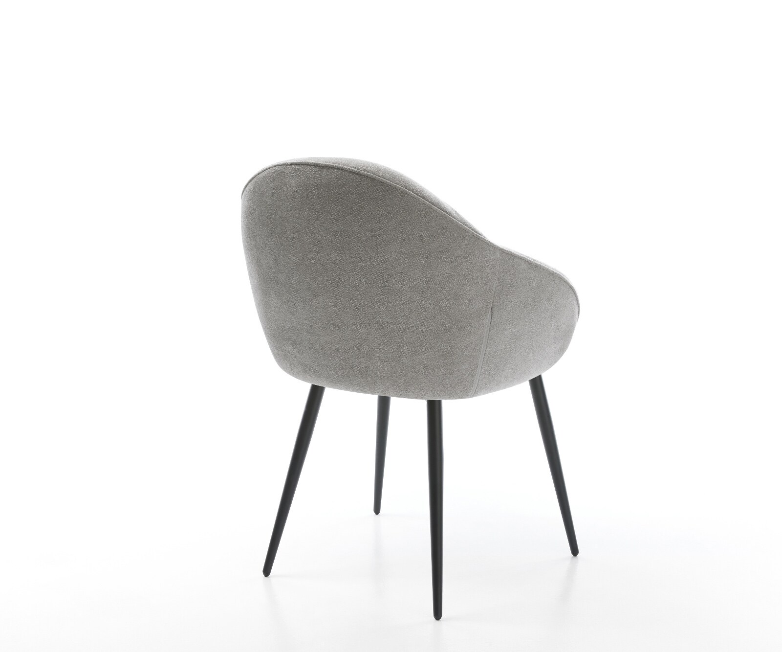Eetkamerstoel Gaio-Flex zachte stof met structuur grijs 4-poot conisch zwart 5
