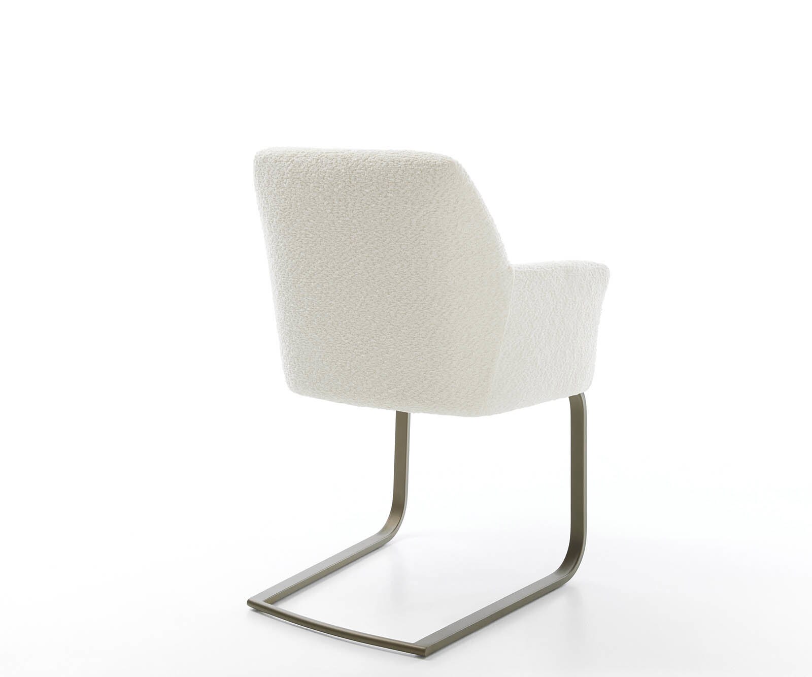 Sledemodel Xana-Flex met armleuning bouclé wit sledemodel vlak afwerking met titanium pocketveer kern 4 Sledemodel Xana-Flex met armleuning bouclé wit sledemodel vlak afwerking met titanium pocketveer kern 4