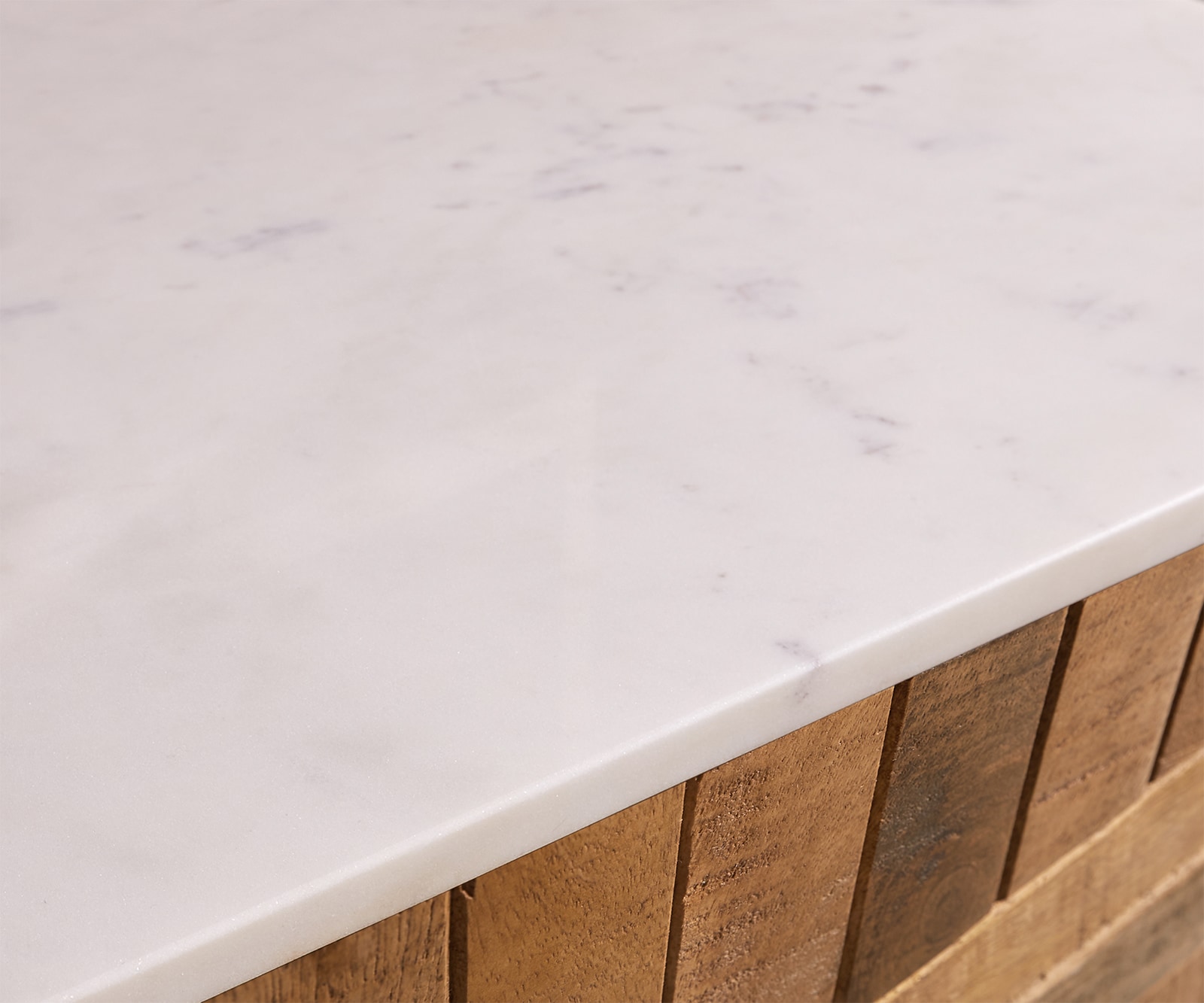 Tv-meubel Bahan 200 cm Mango Teak 4 deuren Marmeren blad wit hoekonderstel roestvrij staal 2 Tv-meubel Bahan 200 cm Mango Teak 4 deuren Marmeren blad wit hoekonderstel roestvrij staal 2