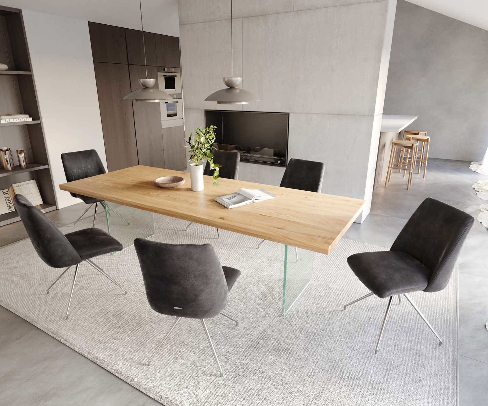 Draaistoel Elso-Flex microvelours antraciet vintage kruisframe conisch roestvrij staal 180° draaibaar pocketveer kern 4 Draaistoel Elso-Flex microvelours antraciet vintage kruisframe conisch roestvrij staal 180° draaibaar pocketveer kern 4