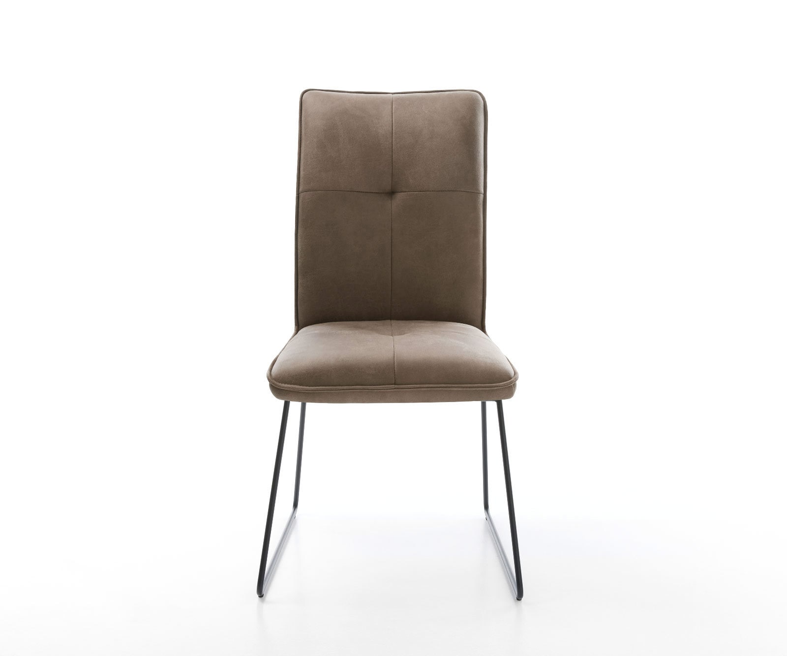 Eetkamerstoel Maddy-Flex microvelours taupe vintage slipframe zwart 1 Eetkamerstoel Maddy-Flex microvelours taupe vintage slipframe zwart 1