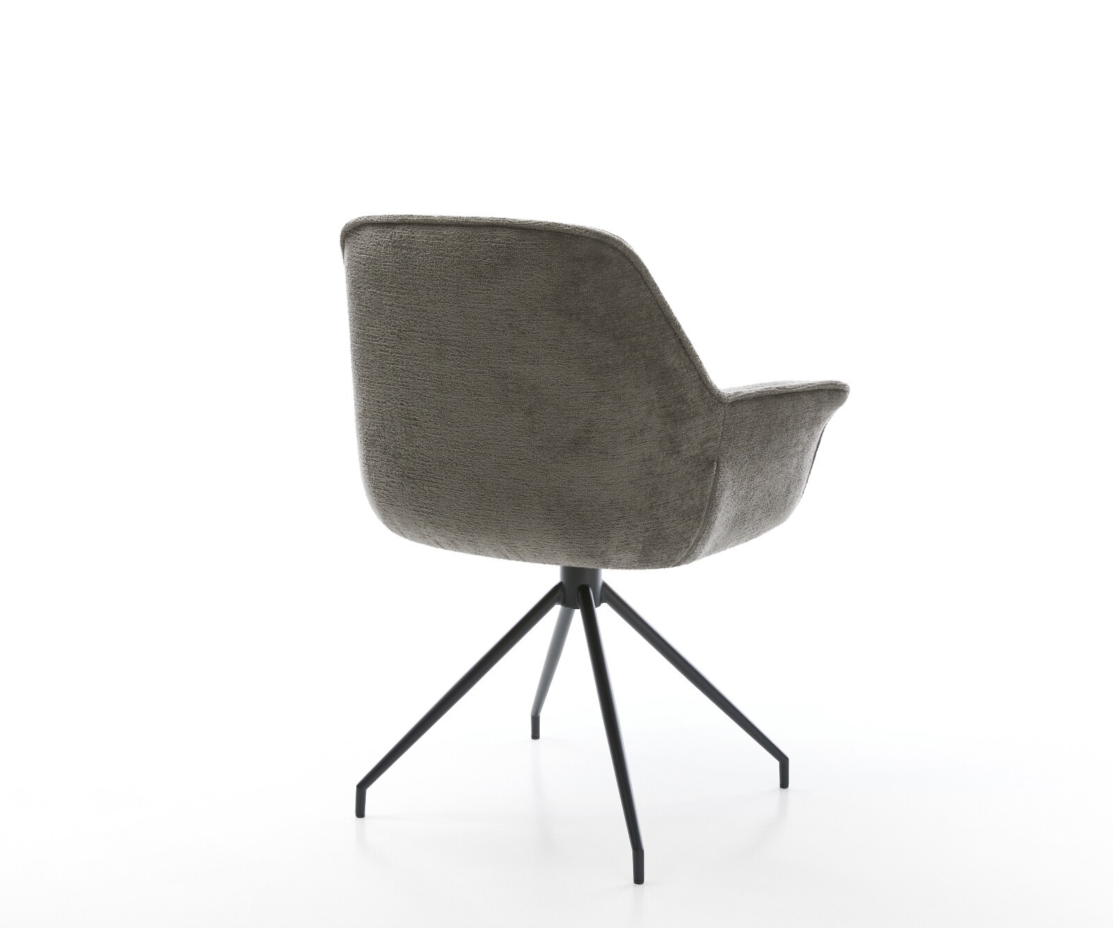 Eetkamerstoel Keila-Flex met armleuning bouclé zacht mud kruisframe conisch zwart 4